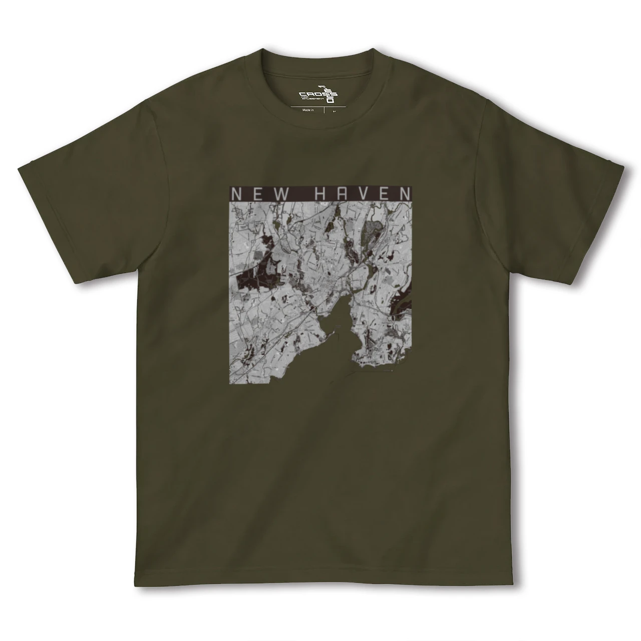 【ニューヘイブン(アメリカ)】地図柄ヘビーウェイトTシャツ