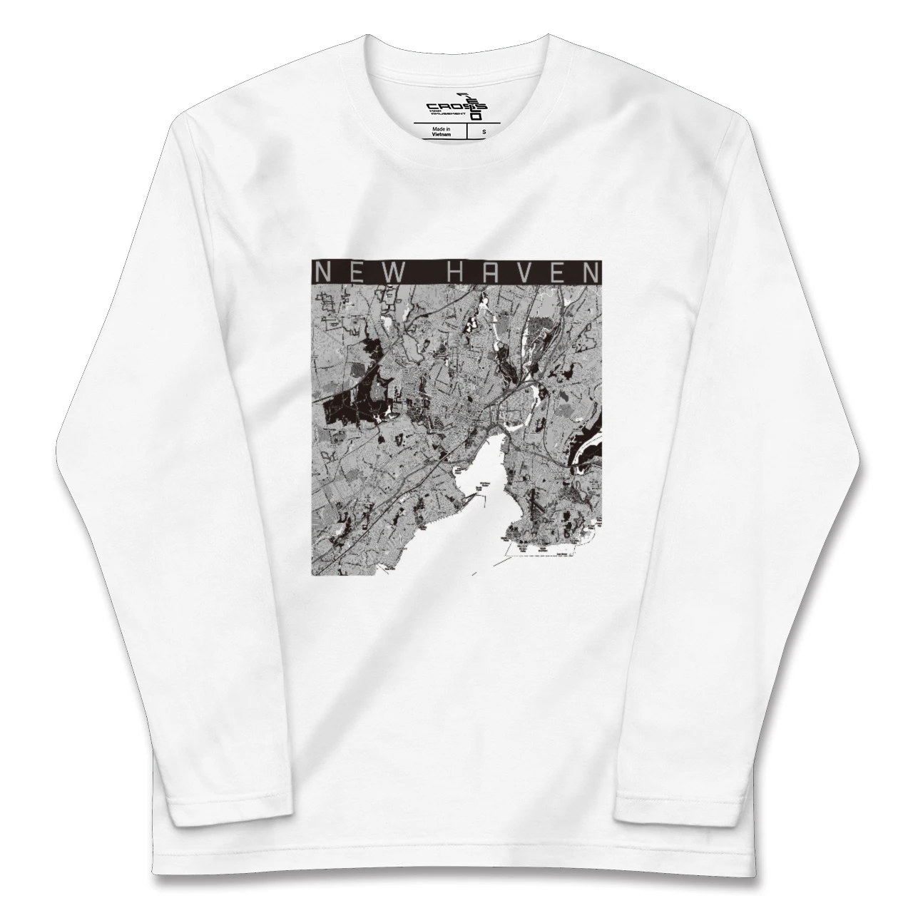 【ニューヘイブン(アメリカ)】地図柄ロングスリーブTシャツ