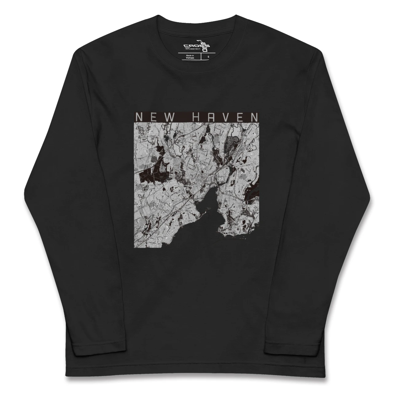 【ニューヘイブン(アメリカ)】地図柄ロングスリーブTシャツ