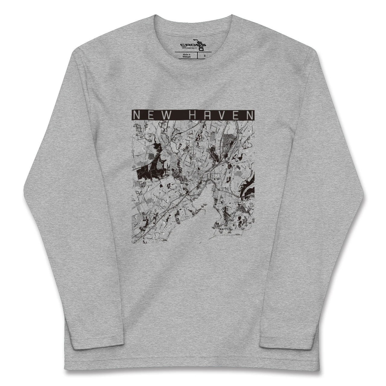 【ニューヘイブン(アメリカ)】地図柄ロングスリーブTシャツ
