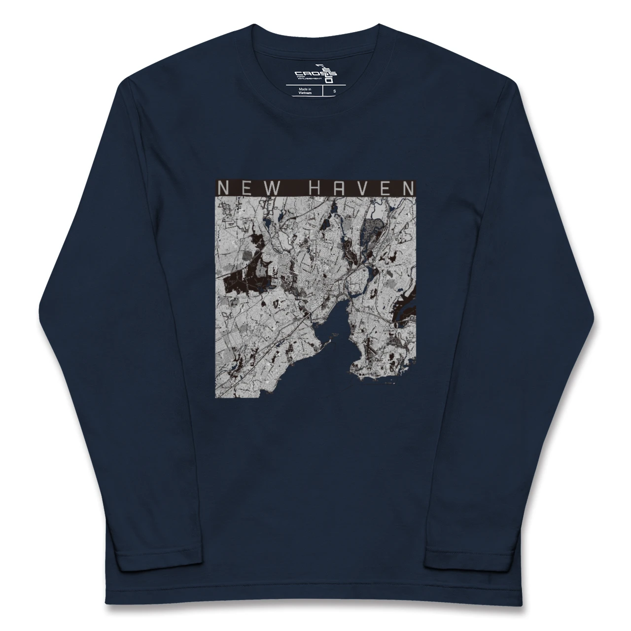 【ニューヘイブン(アメリカ)】地図柄ロングスリーブTシャツ