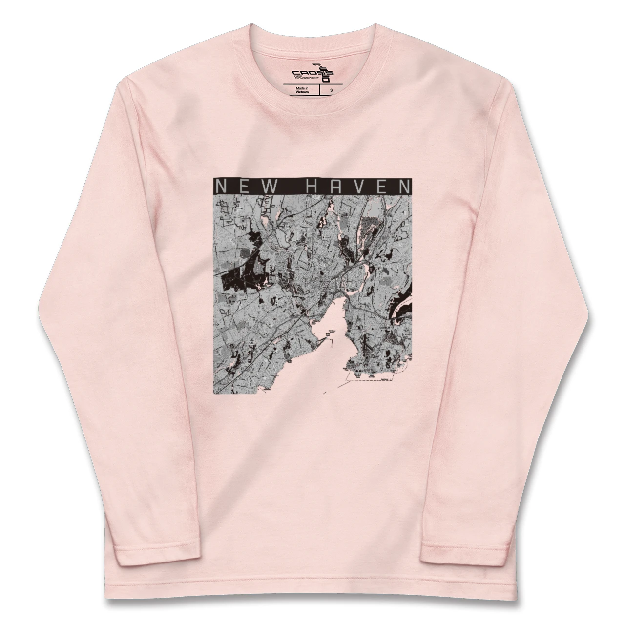 【ニューヘイブン(アメリカ)】地図柄ロングスリーブTシャツ