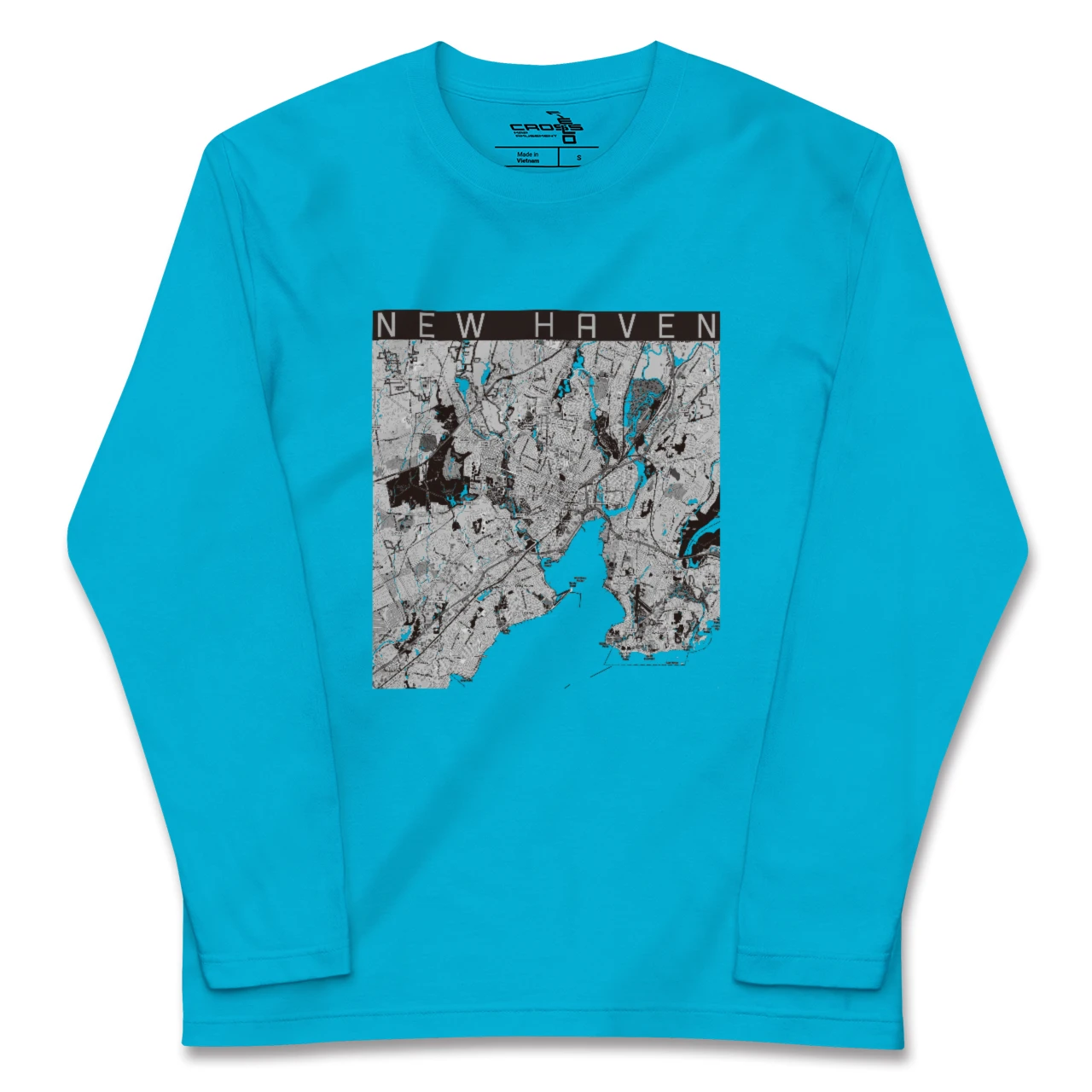 【ニューヘイブン(アメリカ)】地図柄ロングスリーブTシャツ