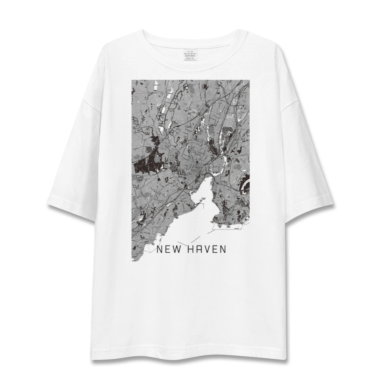 【ニューヘイブン(アメリカ)】地図柄ビッグシルエットTシャツ