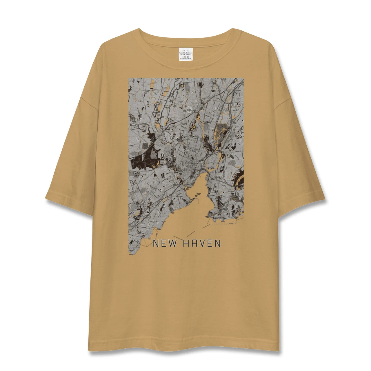 【ニューヘイブン(アメリカ)】地図柄ビッグシルエットTシャツ