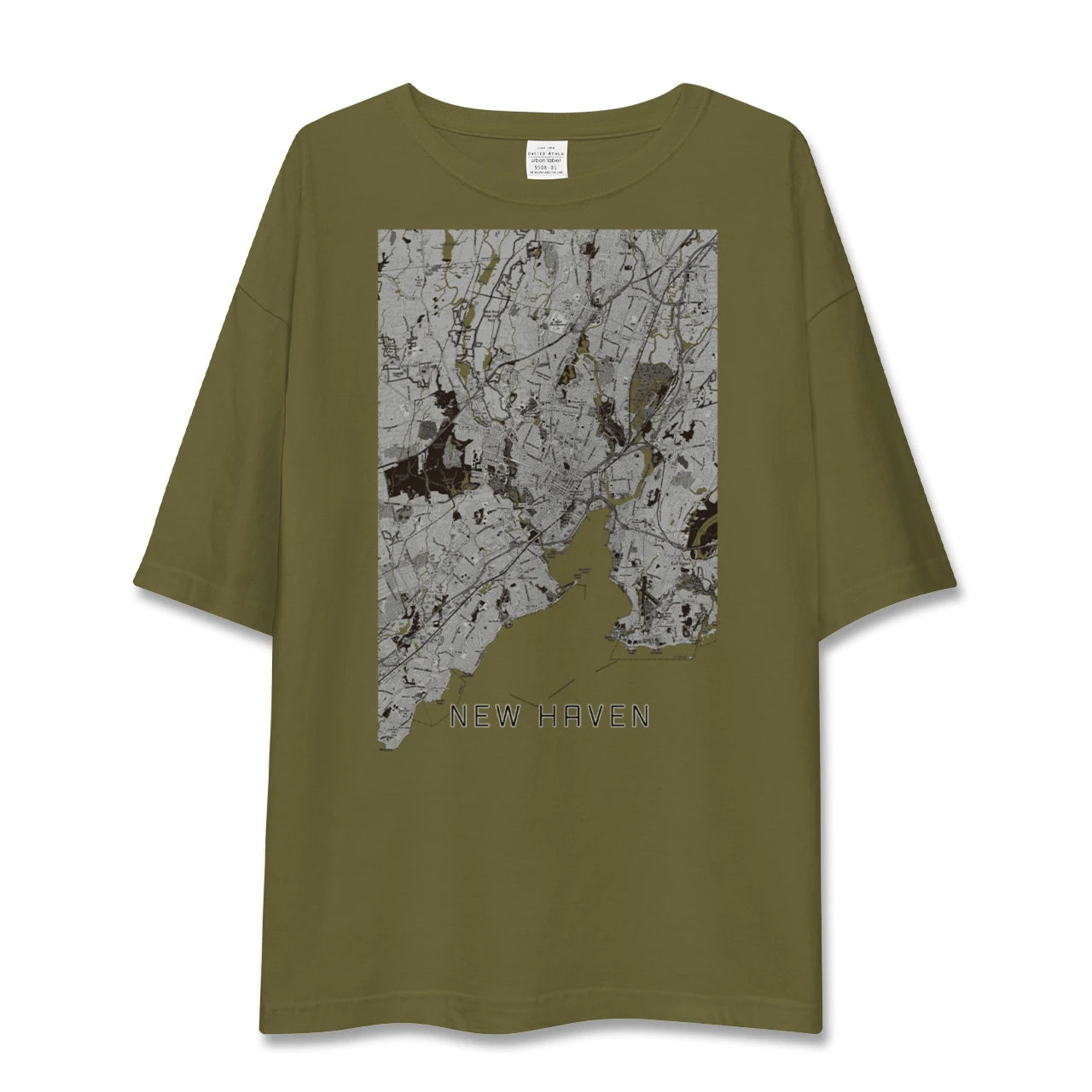 【ニューヘイブン(アメリカ)】地図柄ビッグシルエットTシャツ