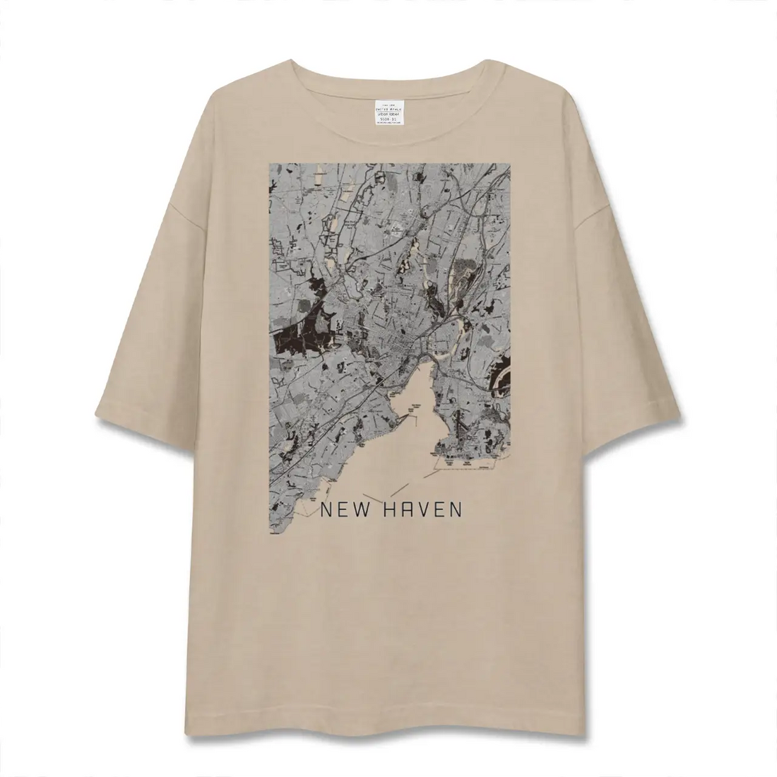 【ニューヘイブン(アメリカ)】地図柄ビッグシルエットTシャツ