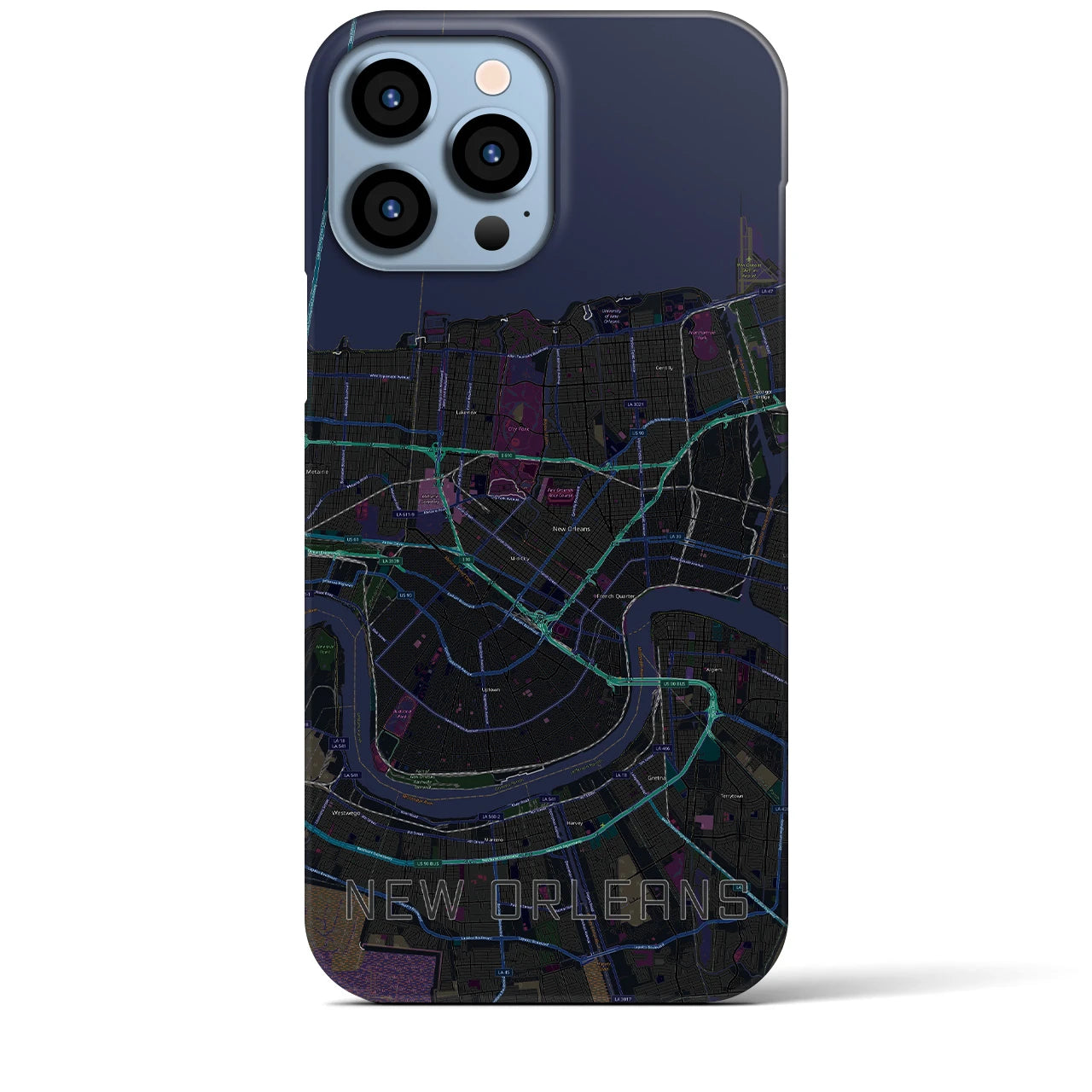 【ニューオーリンズ(アメリカ)】地図柄iPhoneケース(バックカバータイプ)