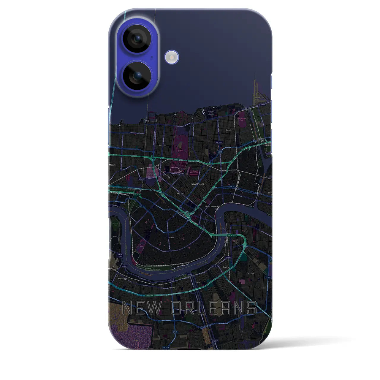 【ニューオーリンズ(アメリカ)】地図柄iPhoneケース(バックカバータイプ)