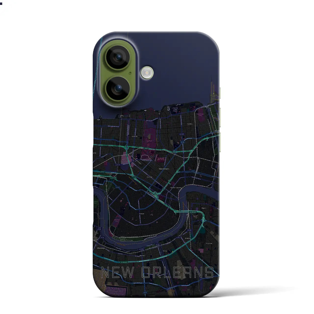 【ニューオーリンズ(アメリカ)】地図柄iPhoneケース(バックカバータイプ)