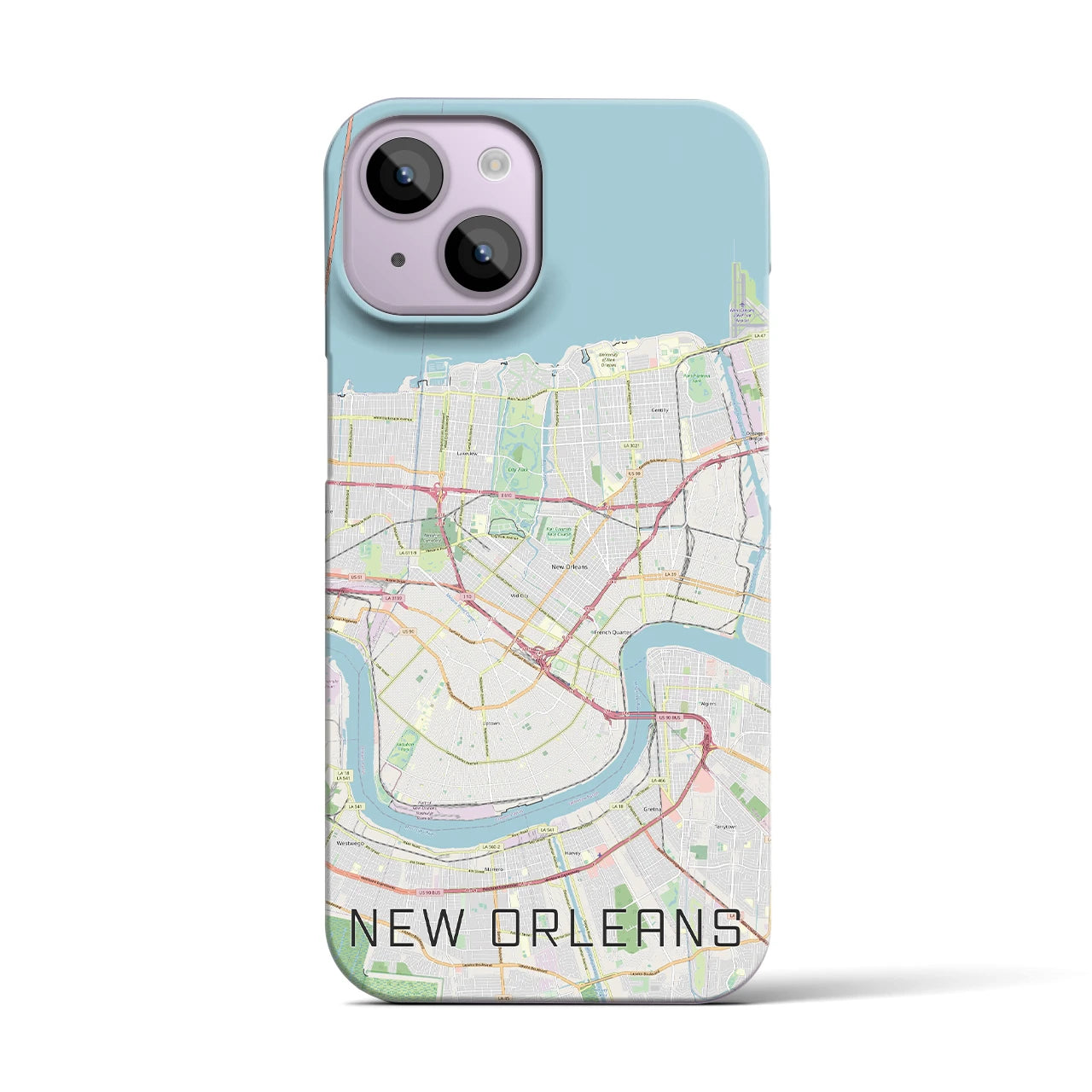 【ニューオーリンズ(アメリカ)】地図柄iPhoneケース(バックカバータイプ)
