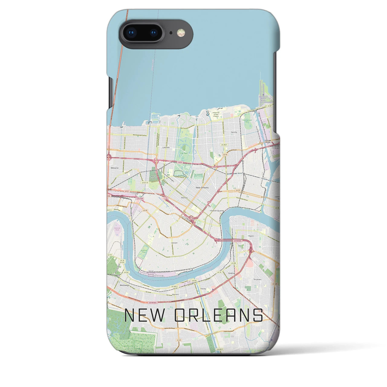 【ニューオーリンズ(アメリカ)】地図柄iPhoneケース(バックカバータイプ)