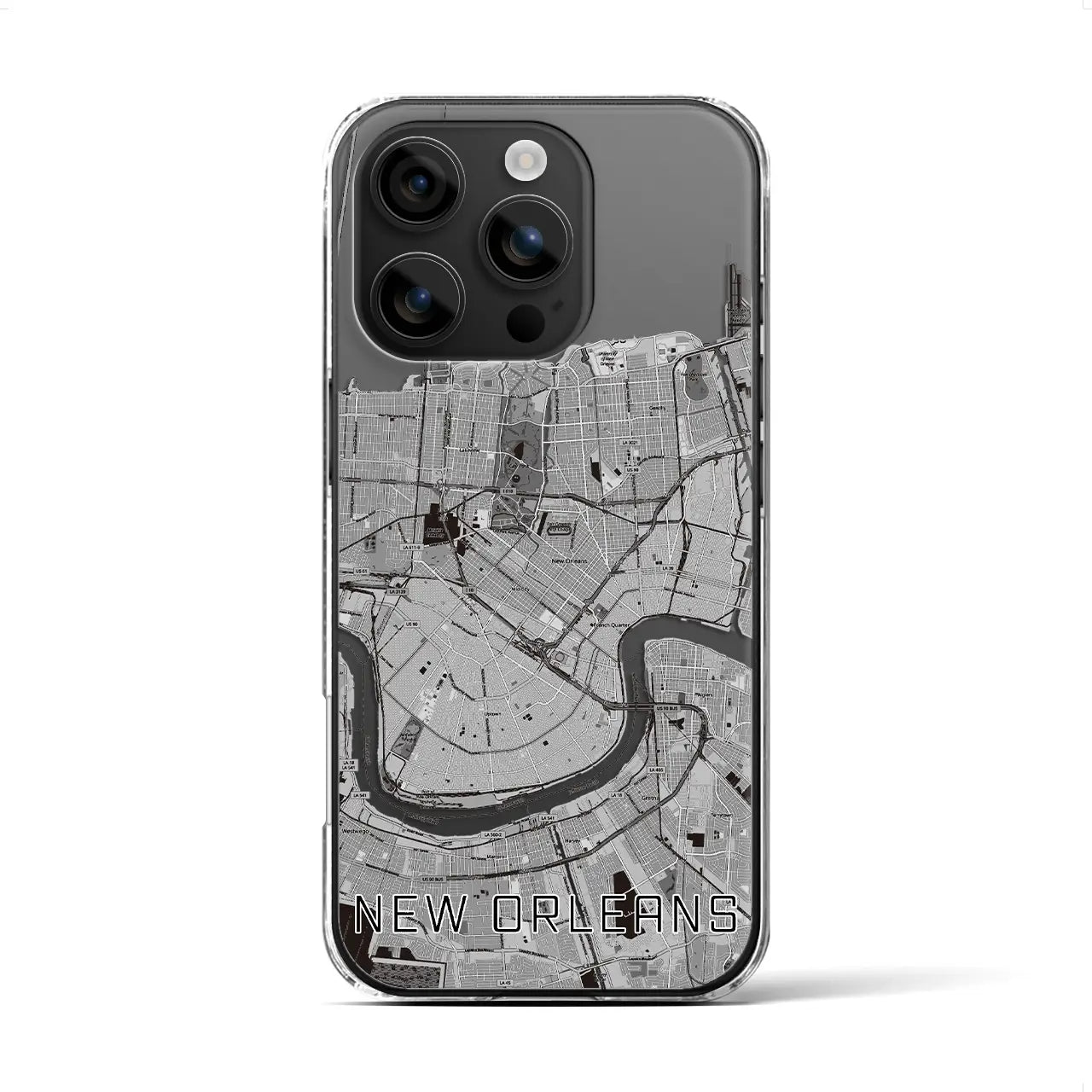 【ニューオーリンズ(アメリカ)】地図柄iPhoneケース(クリアタイプ)