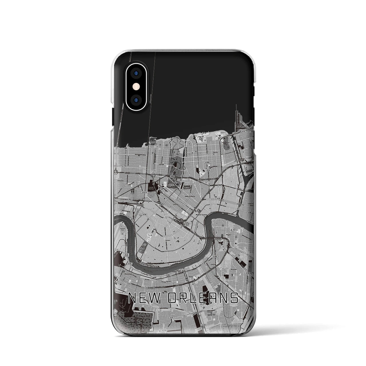 【ニューオーリンズ(アメリカ)】地図柄iPhoneケース(クリアタイプ)