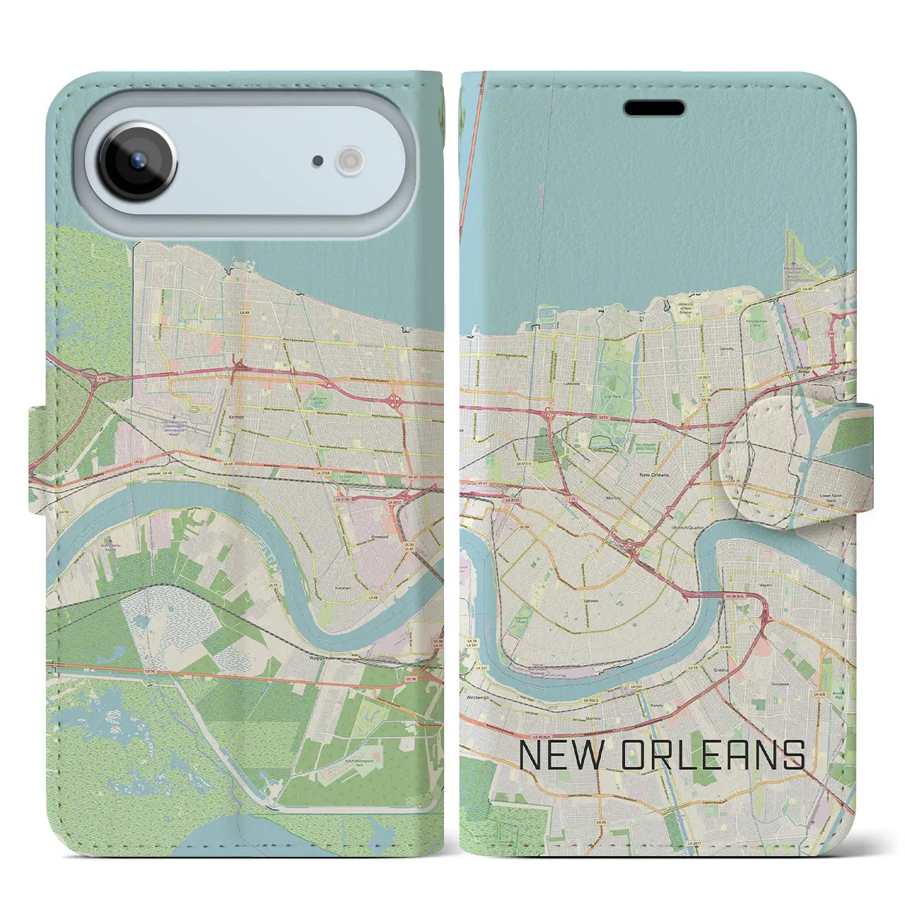 【ニューオーリンズ(アメリカ)】地図柄iPhoneケース(手帳タイプ)