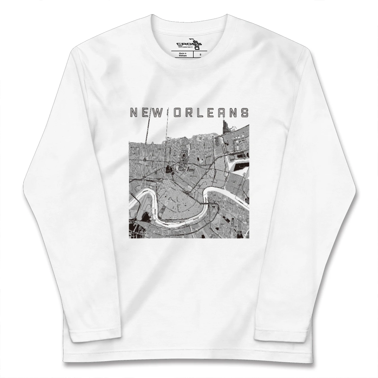 【ニューオーリンズ(アメリカ)】地図柄ロングスリーブTシャツ