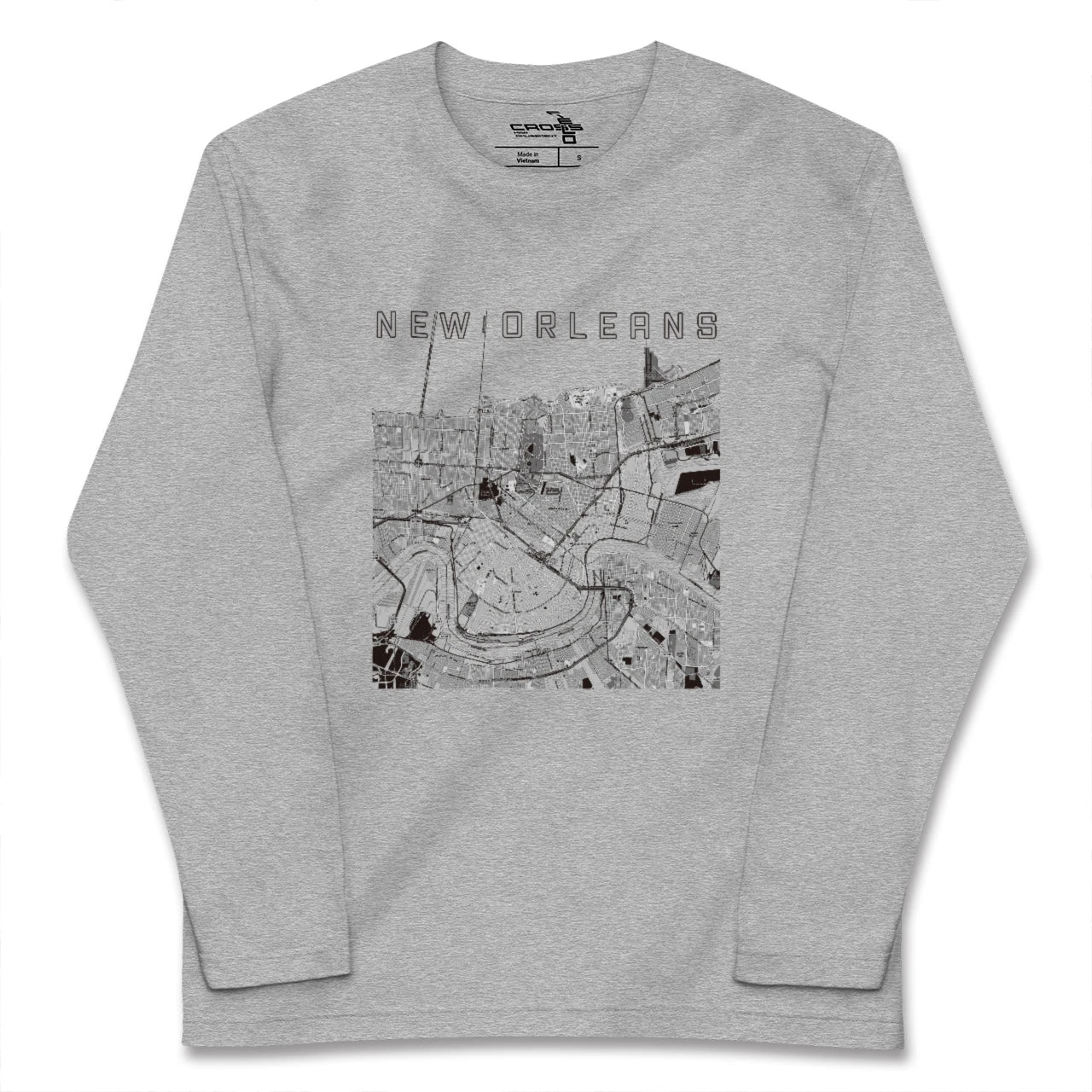 【ニューオーリンズ(アメリカ)】地図柄ロングスリーブTシャツ