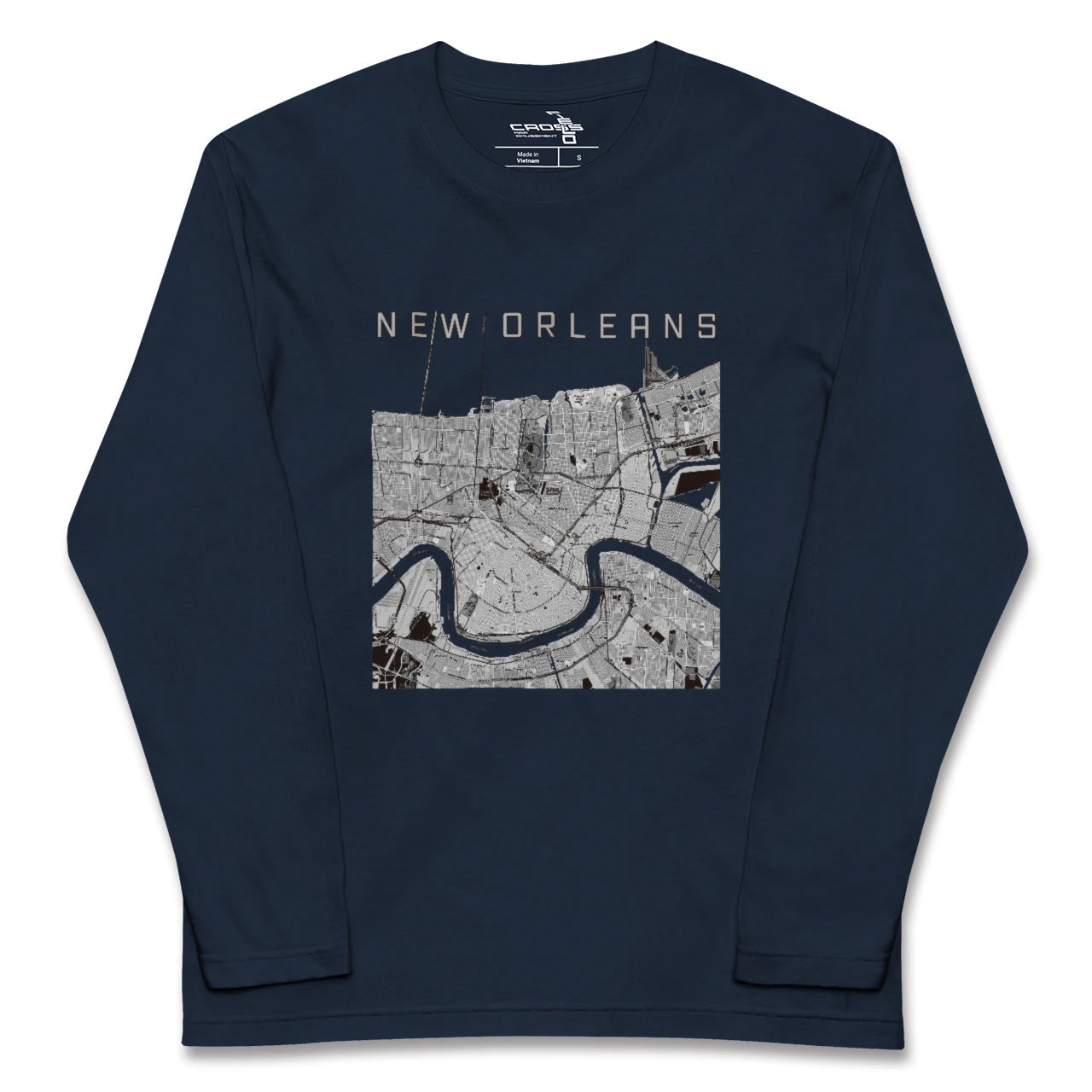 【ニューオーリンズ(アメリカ)】地図柄ロングスリーブTシャツ