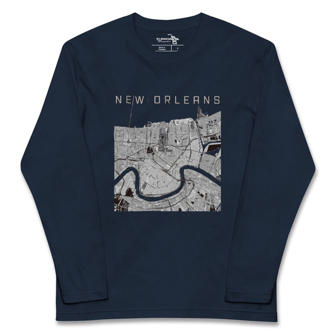【ニューオーリンズ(アメリカ)】地図柄ロングスリーブTシャツ