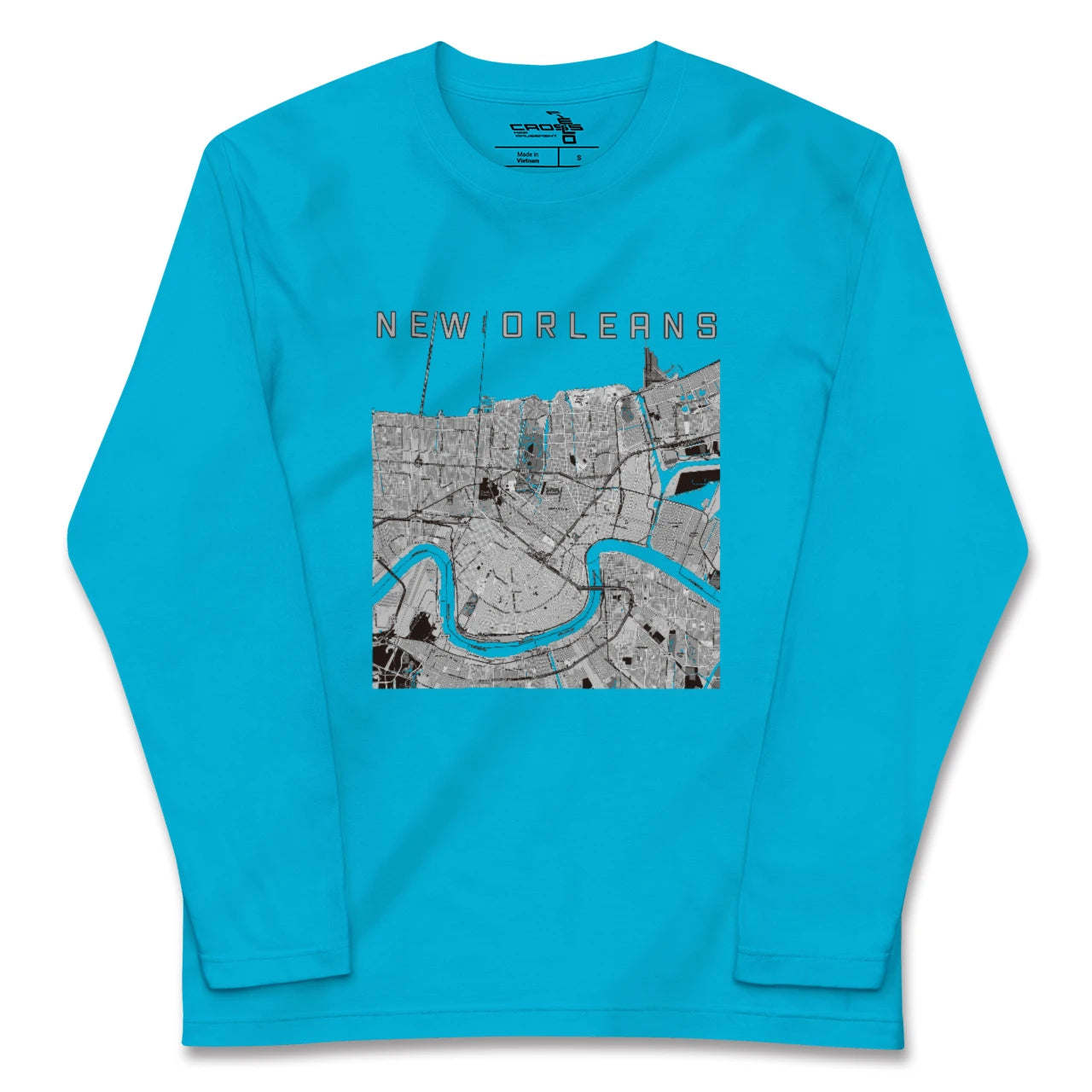 【ニューオーリンズ(アメリカ)】地図柄ロングスリーブTシャツ