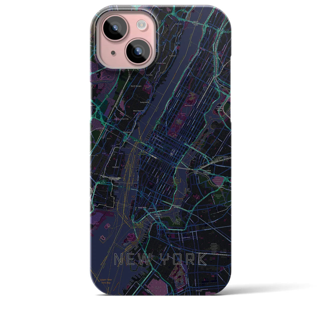 【ニューヨーク(アメリカ)】地図柄iPhoneケース(バックカバータイプ)