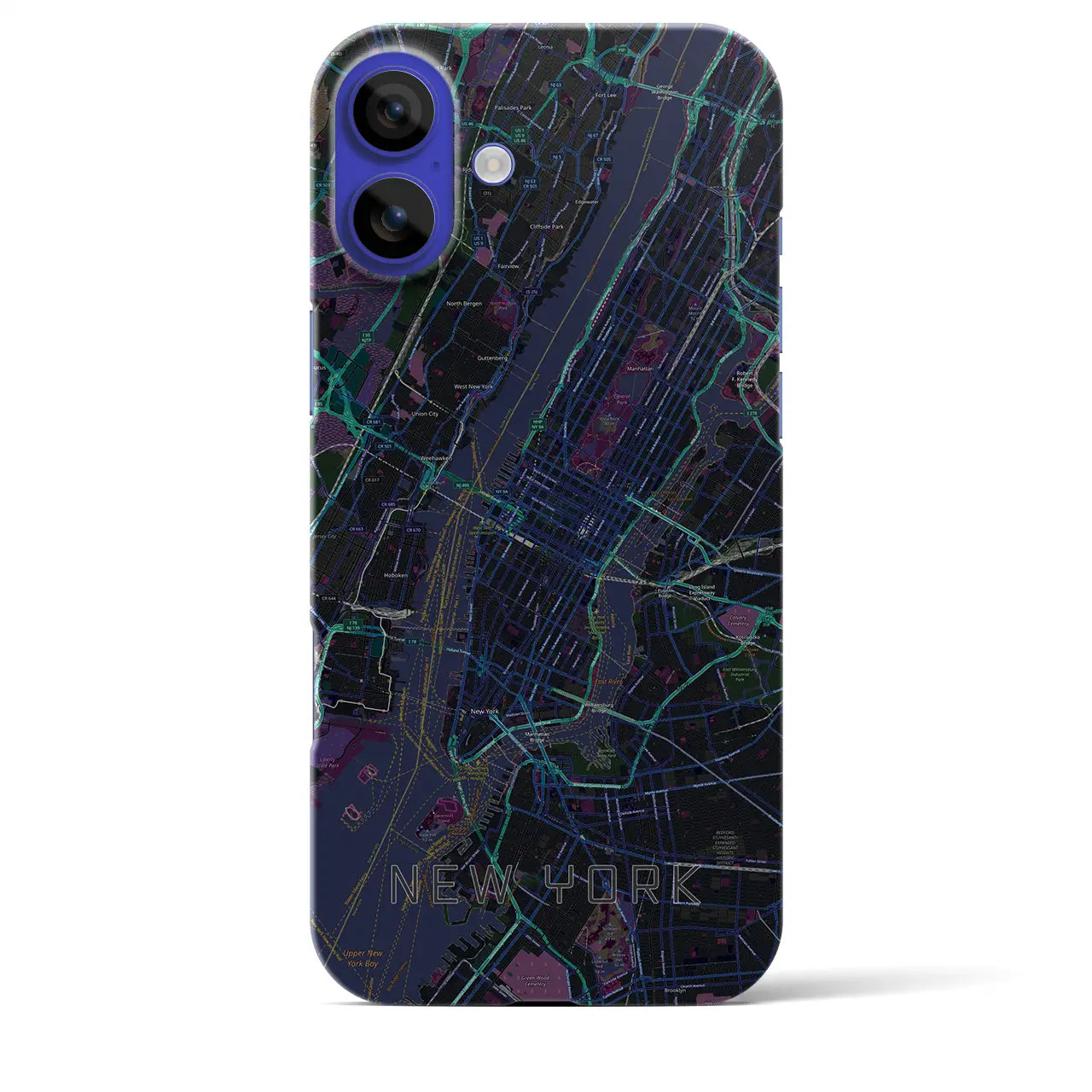 【ニューヨーク(アメリカ)】地図柄iPhoneケース(バックカバータイプ)