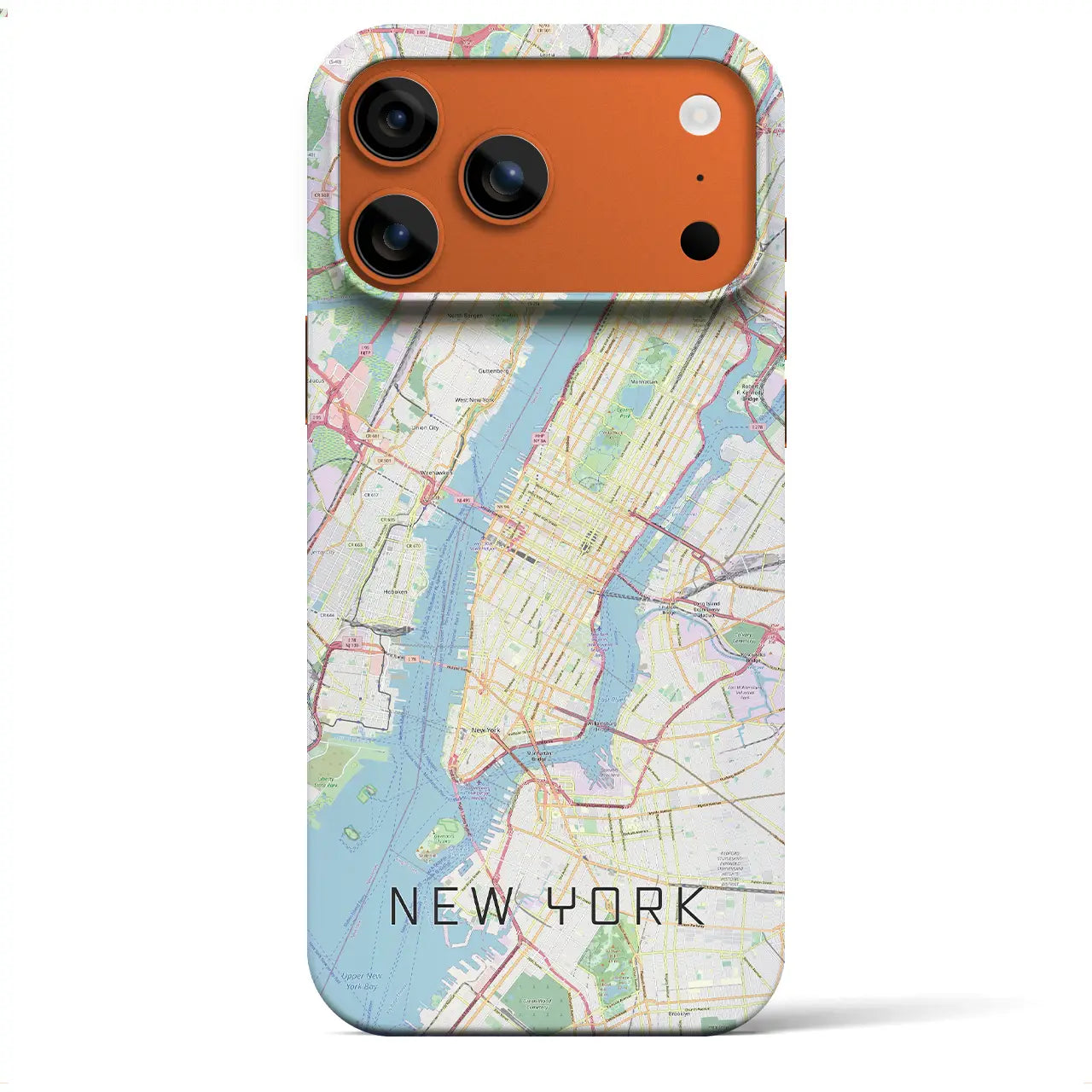 【ニューヨーク(アメリカ)】地図柄iPhoneケース(バックカバータイプ)ブラック・iPhone 17 Pro Max 用