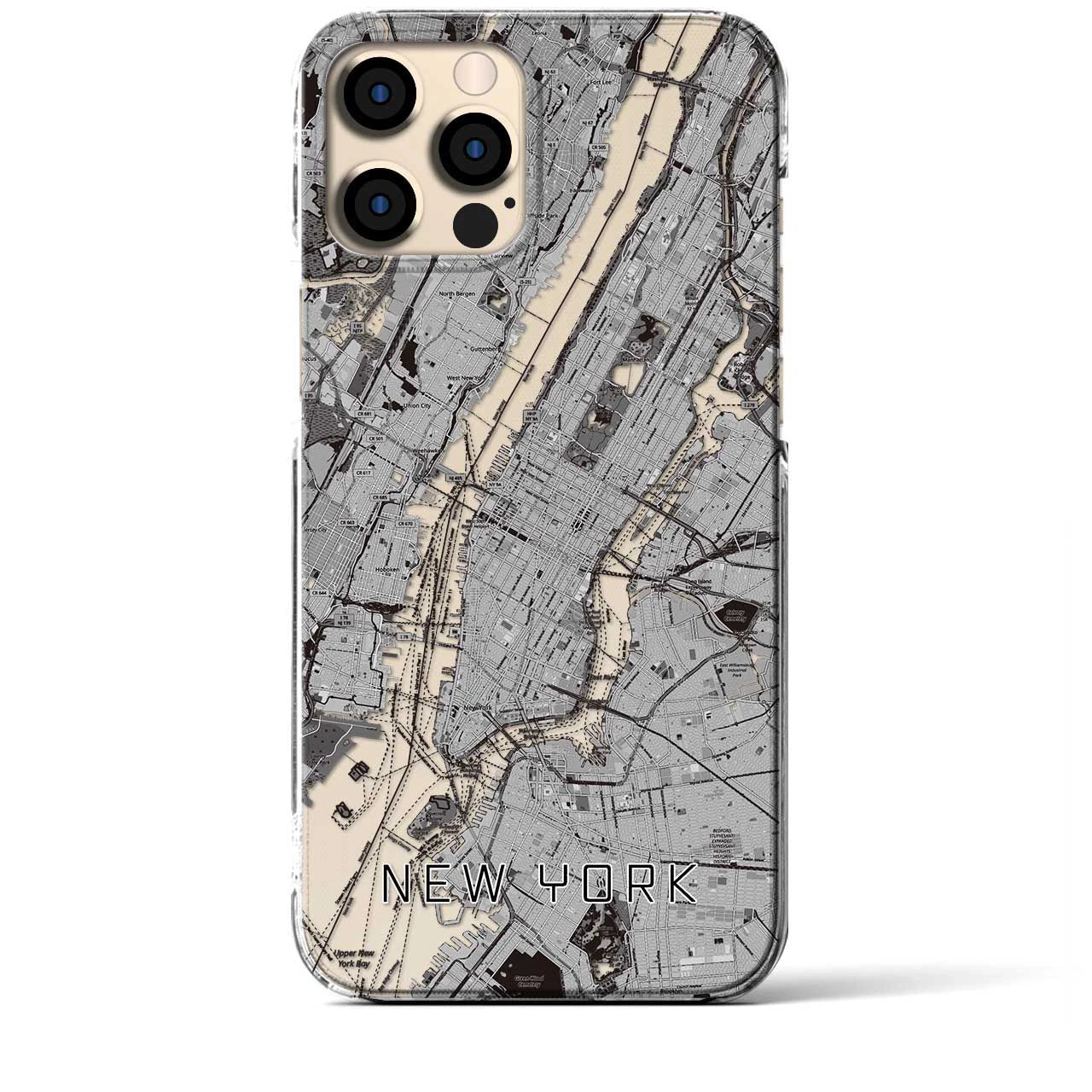【ニューヨーク(アメリカ)】地図柄iPhoneケース(クリアタイプ)