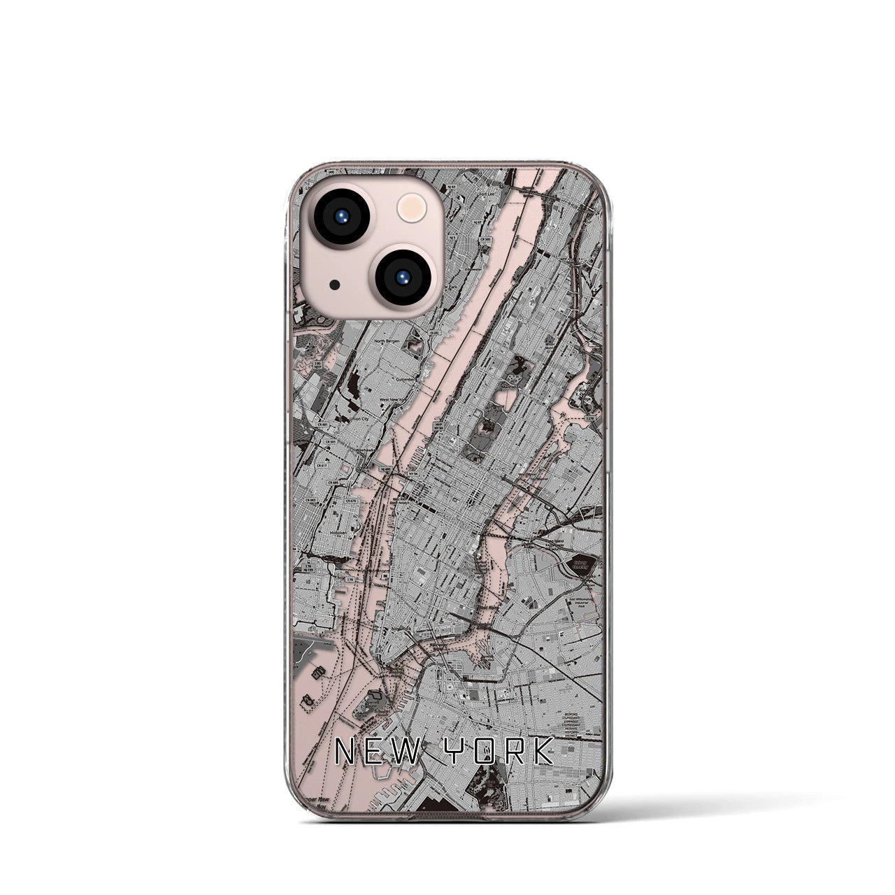 【ニューヨーク(アメリカ)】地図柄iPhoneケース(クリアタイプ)