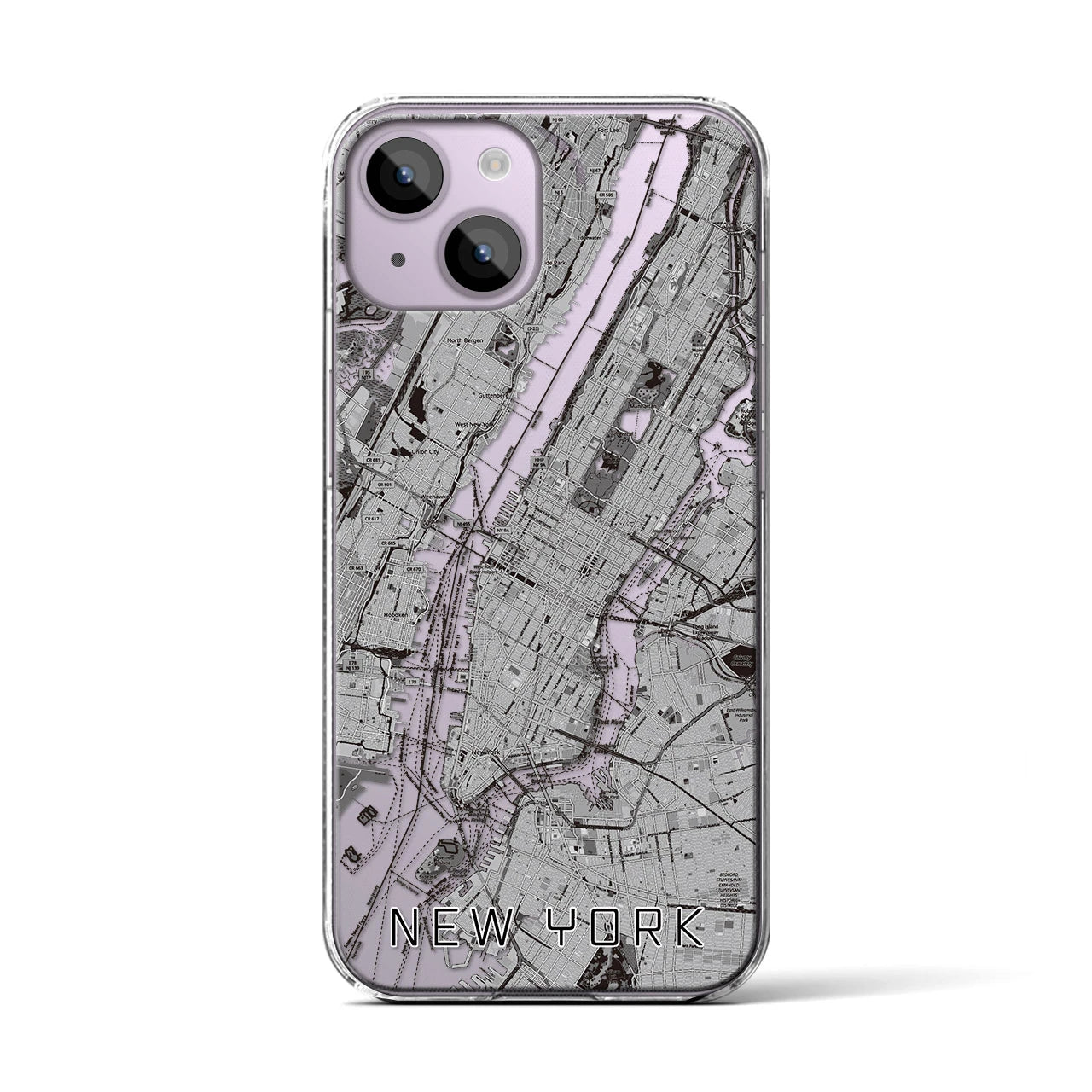 【ニューヨーク(アメリカ)】地図柄iPhoneケース(クリアタイプ)
