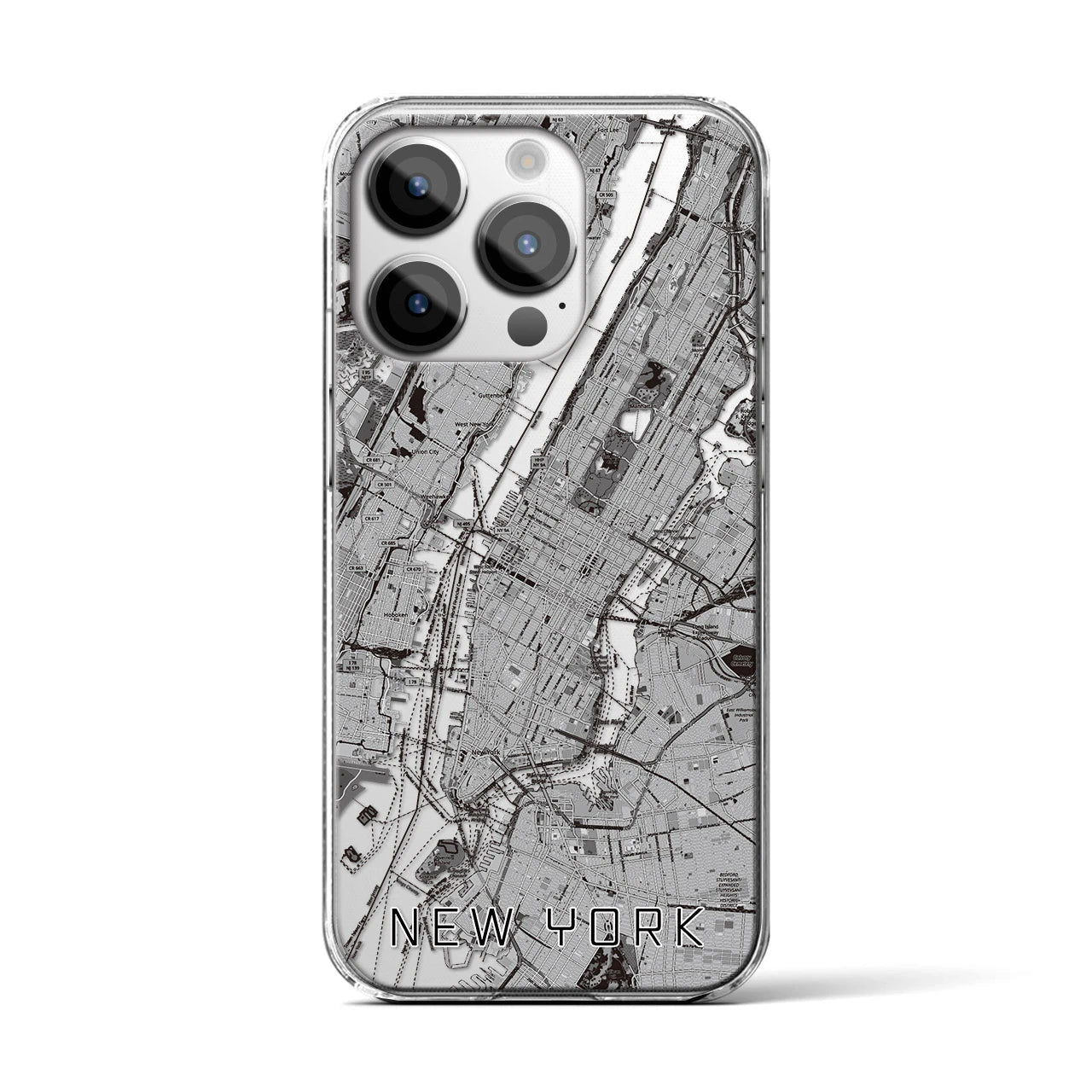 【ニューヨーク(アメリカ)】地図柄iPhoneケース(クリアタイプ)