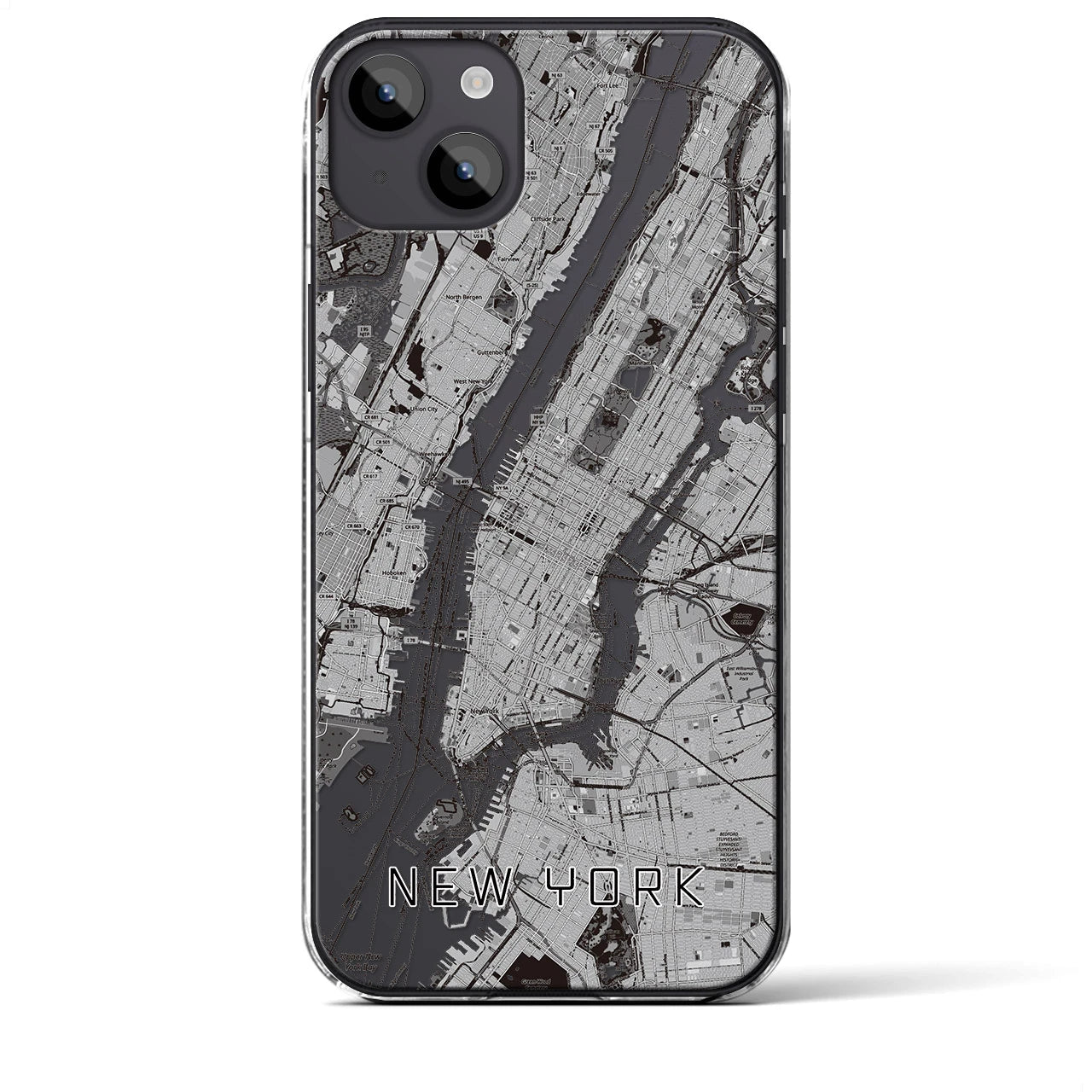 【ニューヨーク(アメリカ)】地図柄iPhoneケース(クリアタイプ)
