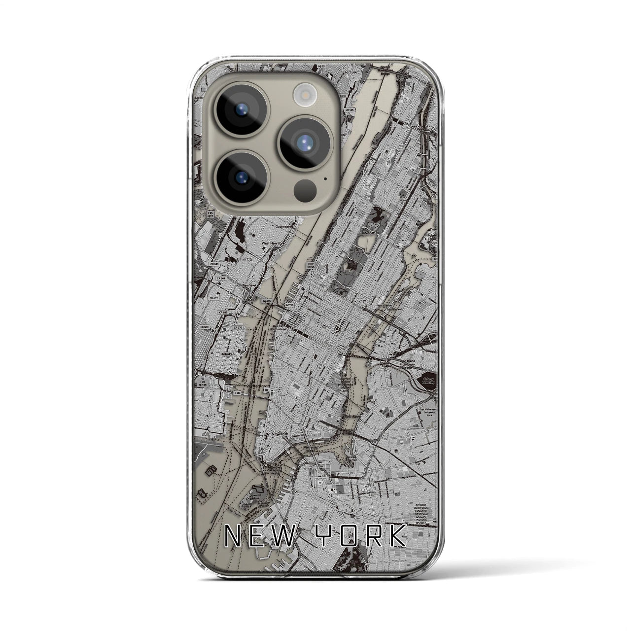 【ニューヨーク(アメリカ)】地図柄iPhoneケース(クリアタイプ)