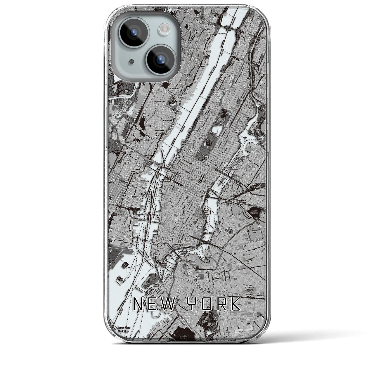 【ニューヨーク(アメリカ)】地図柄iPhoneケース(クリアタイプ)