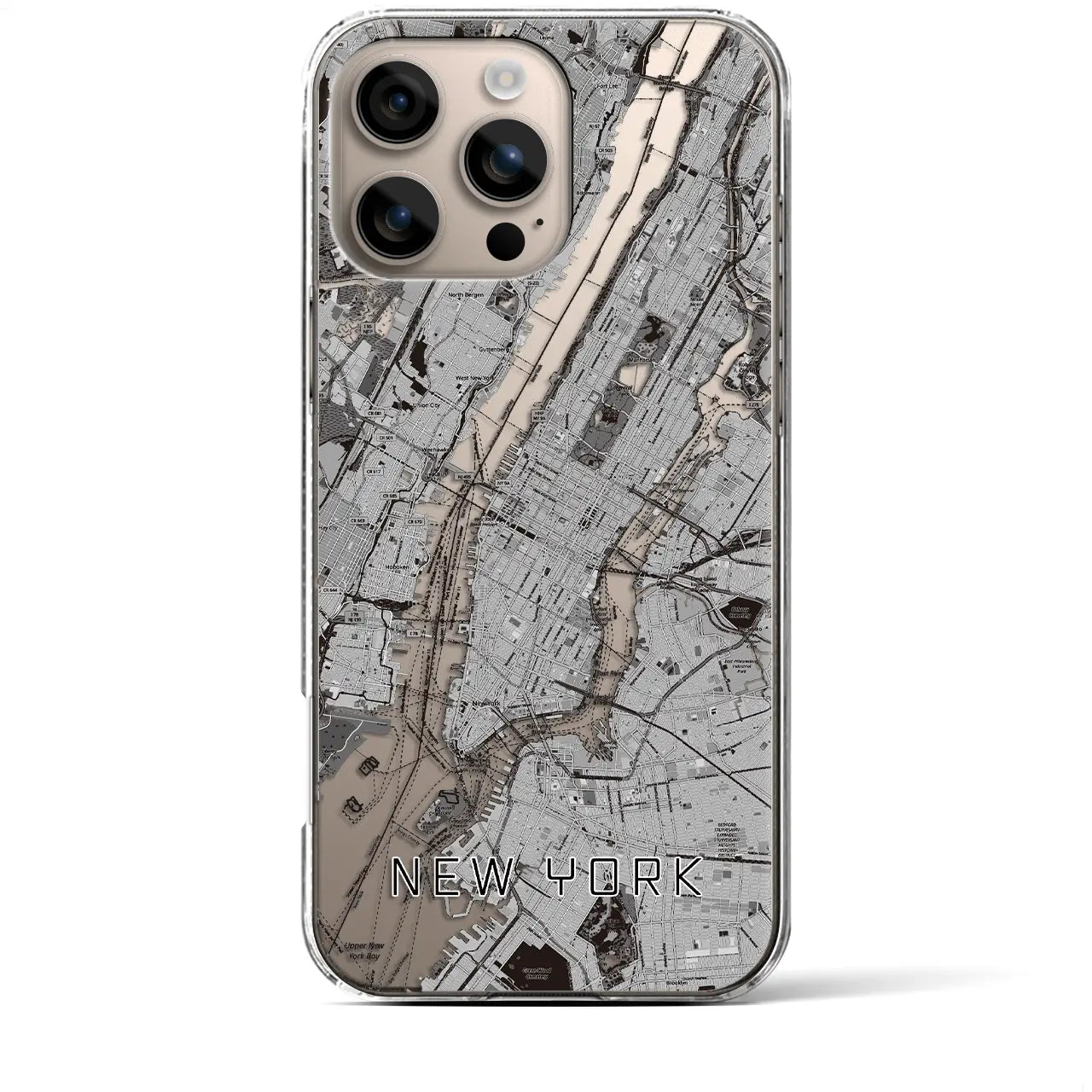 【ニューヨーク(アメリカ)】地図柄iPhoneケース(クリアタイプ)