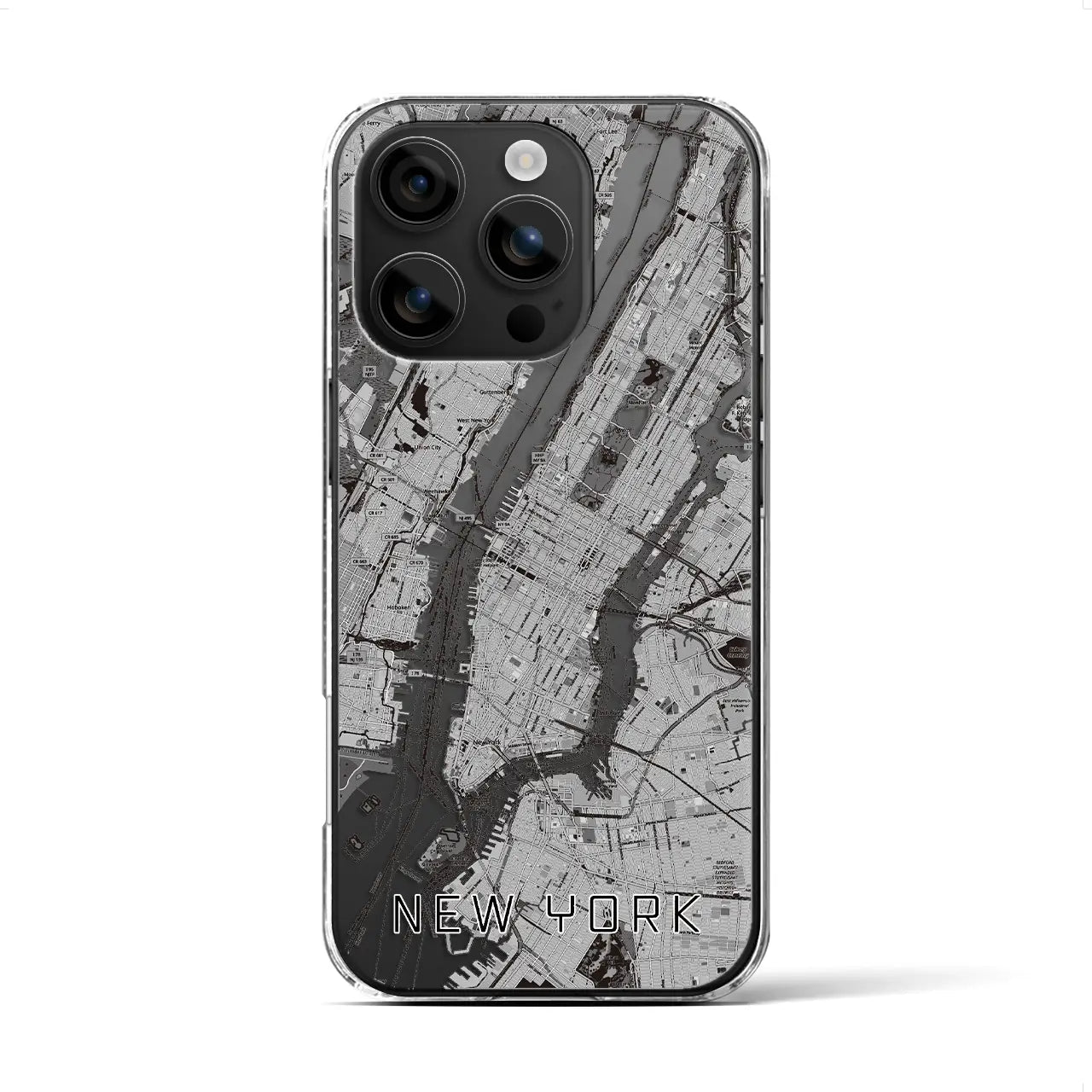 【ニューヨーク(アメリカ)】地図柄iPhoneケース(クリアタイプ)