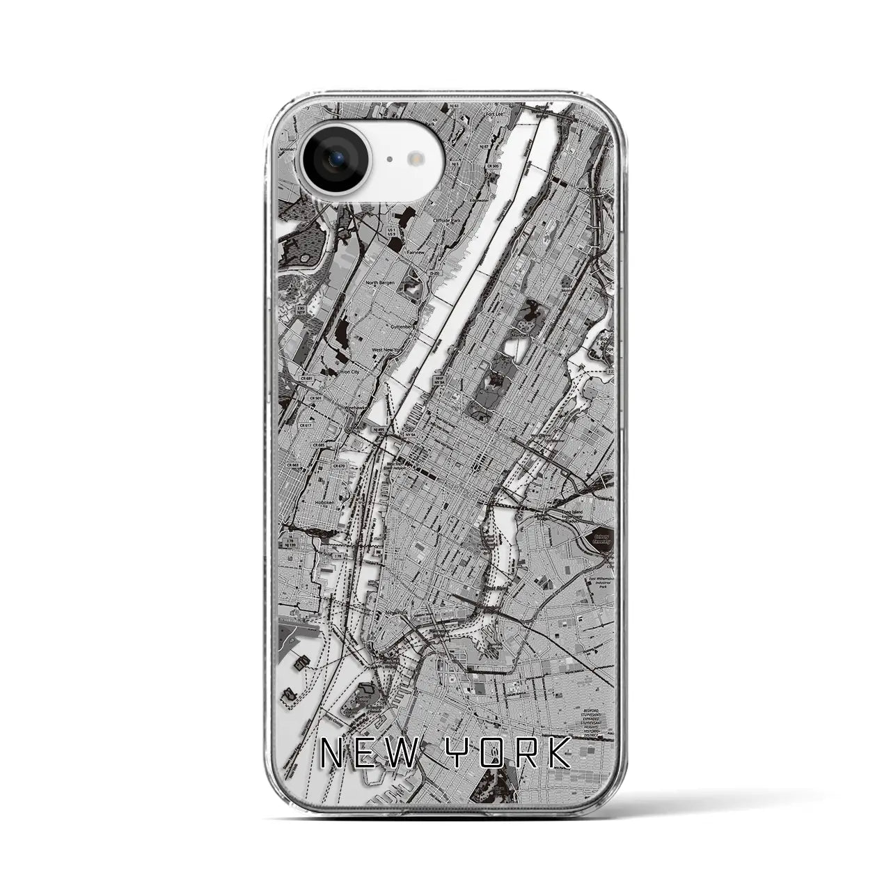 【ニューヨーク(アメリカ)】地図柄iPhoneケース(クリアタイプ)