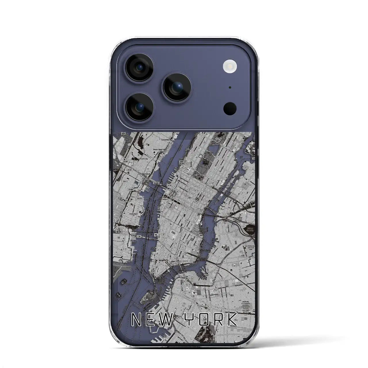 【ニューヨーク(アメリカ)】地図柄iPhoneケース(クリアタイプ)