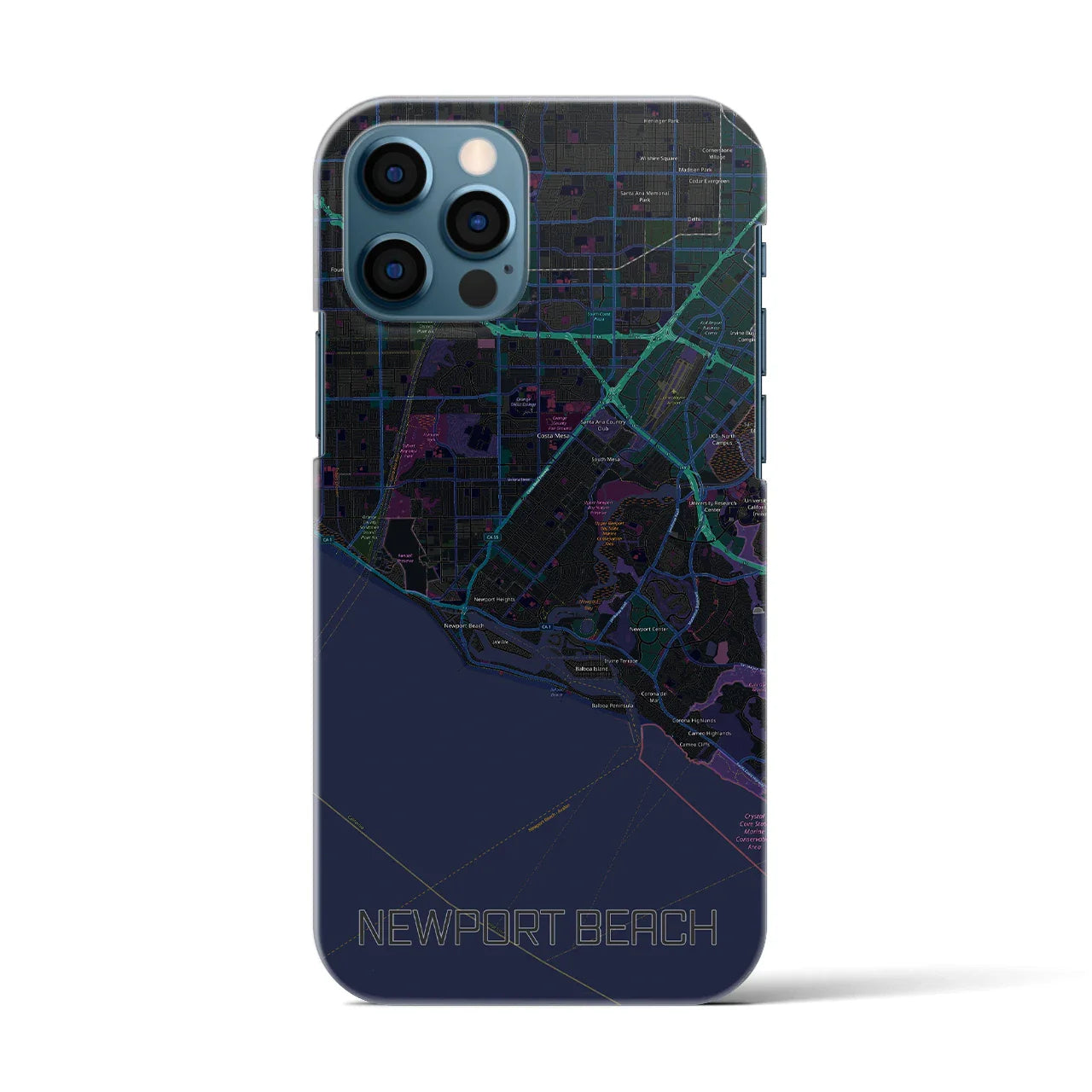 【ニューポートビーチ(アメリカ)】地図柄iPhoneケース(バックカバータイプ)