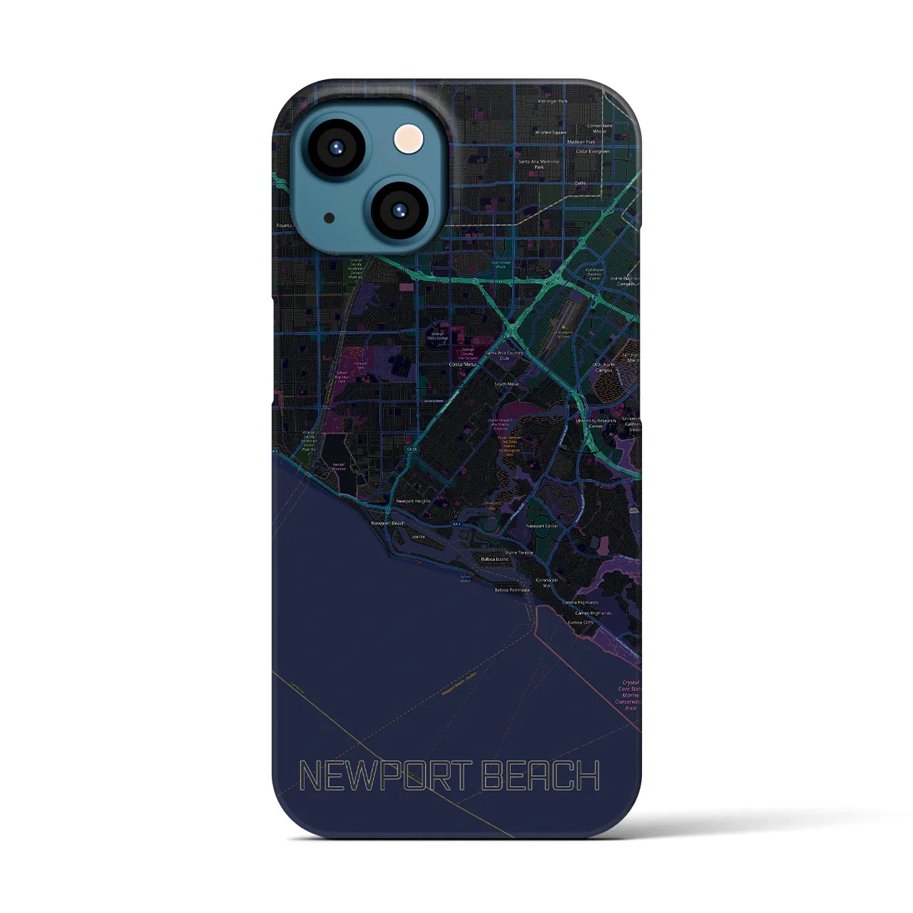 【ニューポートビーチ(アメリカ)】地図柄iPhoneケース(バックカバータイプ)
