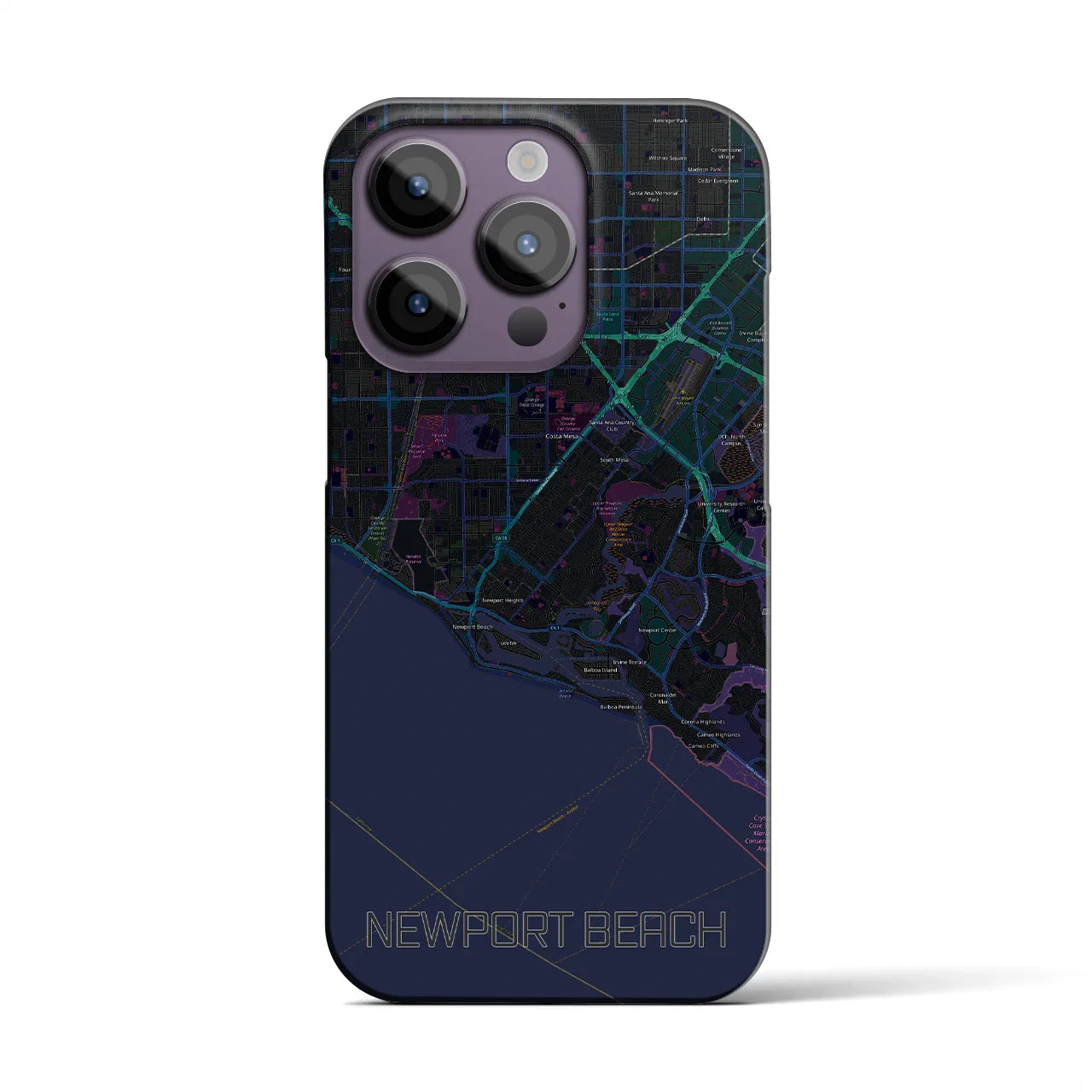 【ニューポートビーチ(アメリカ)】地図柄iPhoneケース(バックカバータイプ)