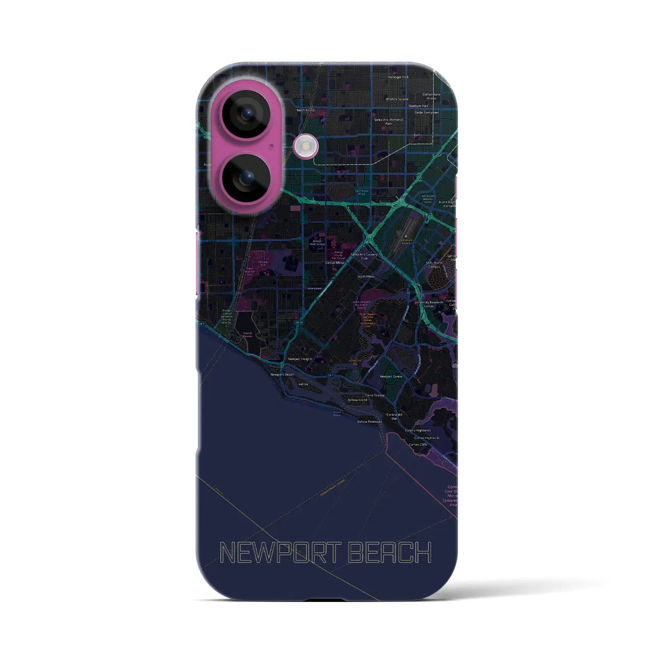【ニューポートビーチ(アメリカ)】地図柄iPhoneケース(バックカバータイプ)