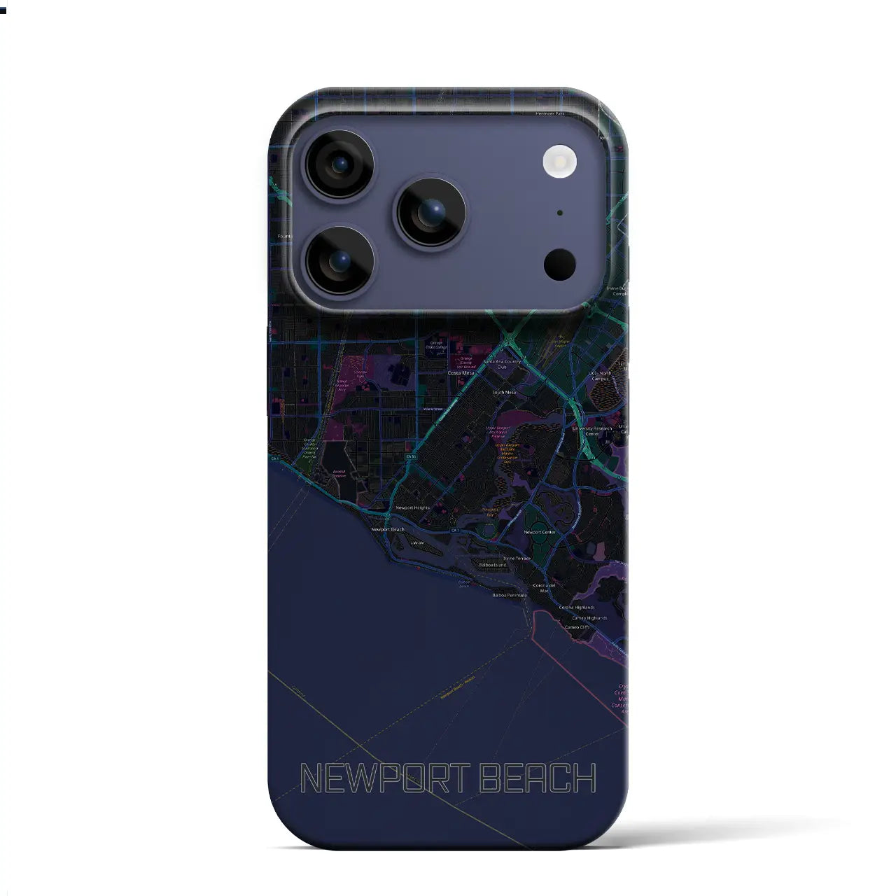 【ニューポートビーチ(アメリカ)】地図柄iPhoneケース(バックカバータイプ)