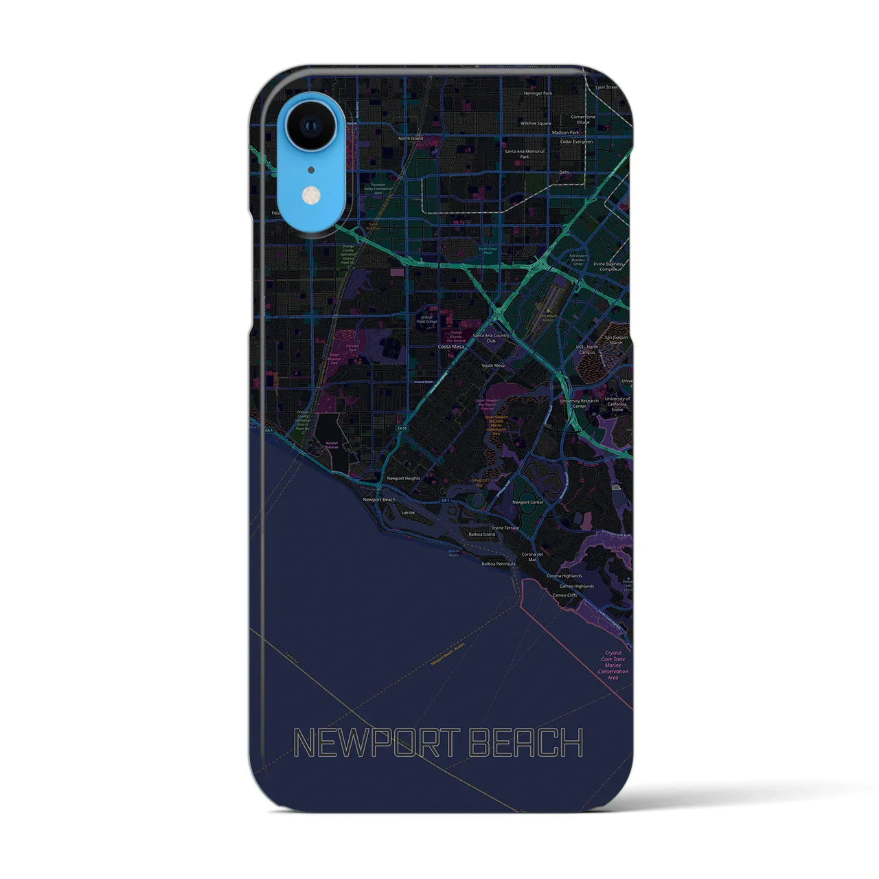 【ニューポートビーチ(アメリカ)】地図柄iPhoneケース(バックカバータイプ)
