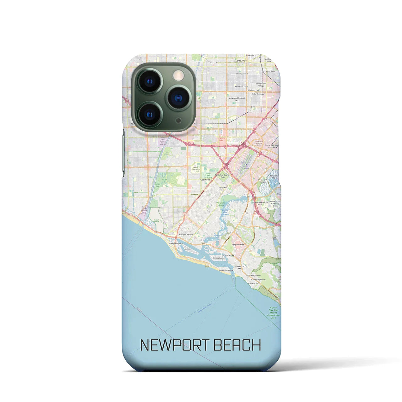 【ニューポートビーチ(アメリカ)】地図柄iPhoneケース(バックカバータイプ)