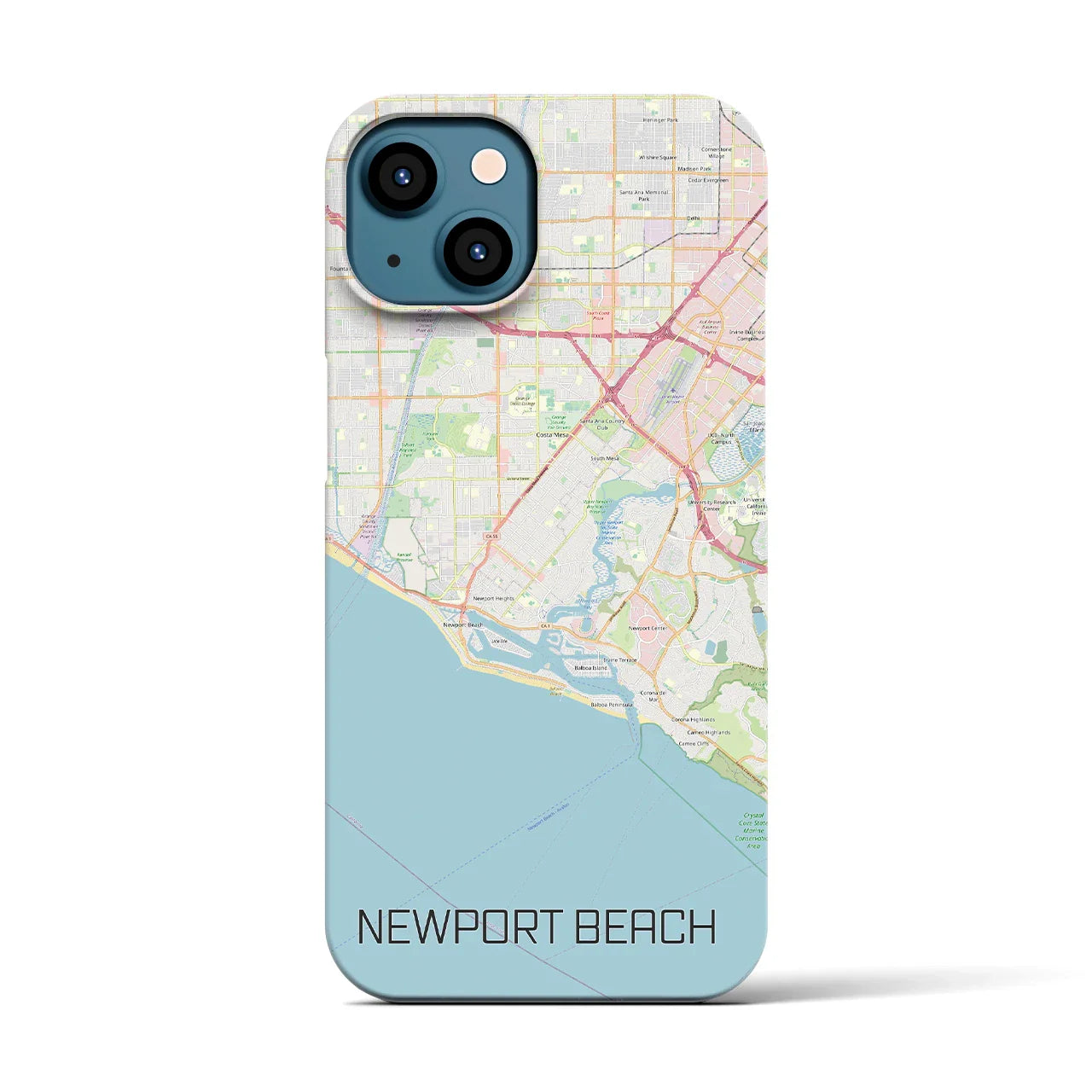 【ニューポートビーチ(アメリカ)】地図柄iPhoneケース(バックカバータイプ)