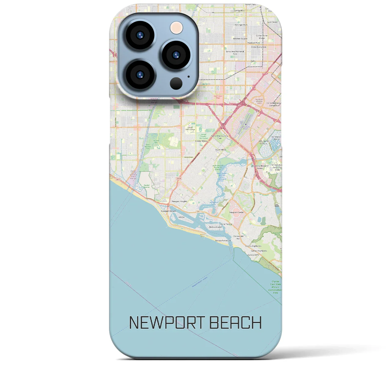 【ニューポートビーチ(アメリカ)】地図柄iPhoneケース(バックカバータイプ)