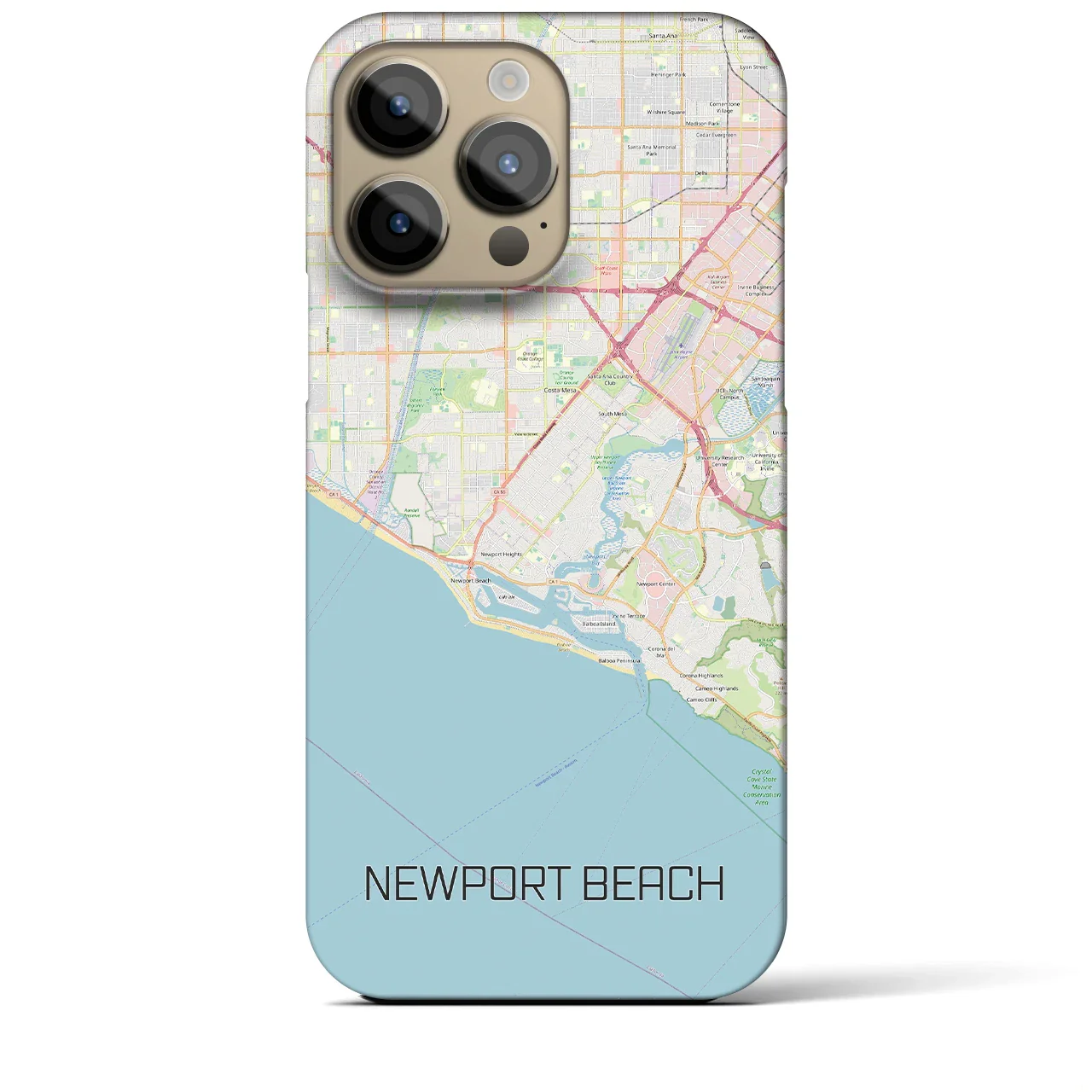 【ニューポートビーチ(アメリカ)】地図柄iPhoneケース(バックカバータイプ)