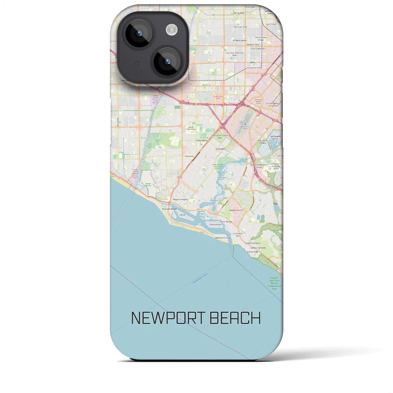 【ニューポートビーチ(アメリカ)】地図柄iPhoneケース(バックカバータイプ)