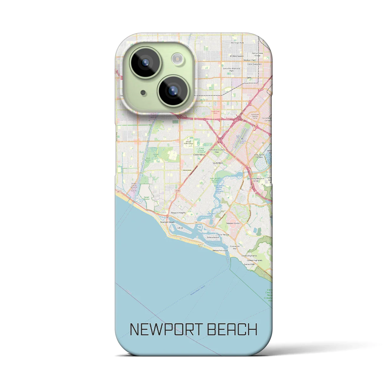 【ニューポートビーチ(アメリカ)】地図柄iPhoneケース(バックカバータイプ)